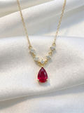 18k Gold Ruby Rhythm Drop Necklace