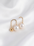 18K Gold Soft Pearl U Shape Earrings