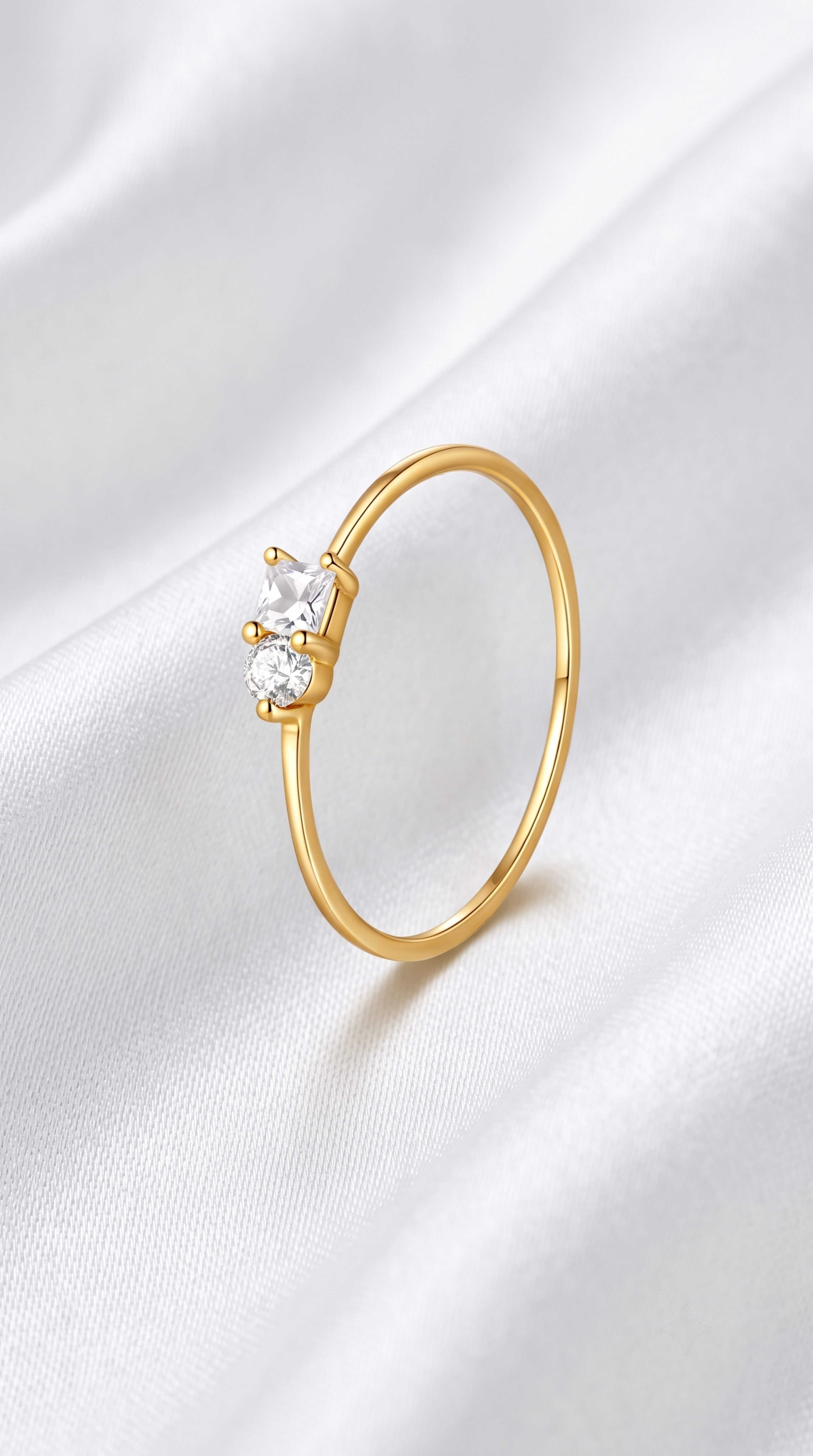 18K Gold Lab-Grown Diamond Twin Aura Ring