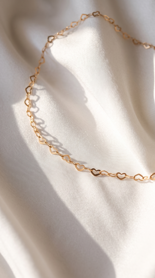 14k Gold Vermeil Heart Link Bracelet