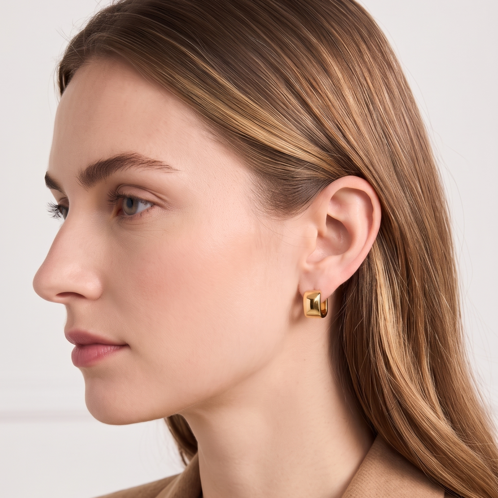 Gold Vermeil Soft Square Earrings