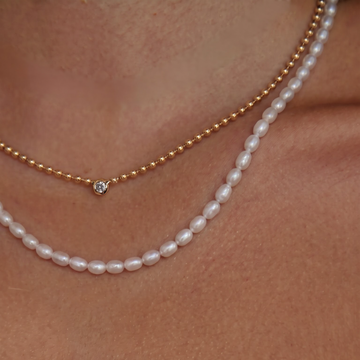 Elise Rice Pearl Necklace