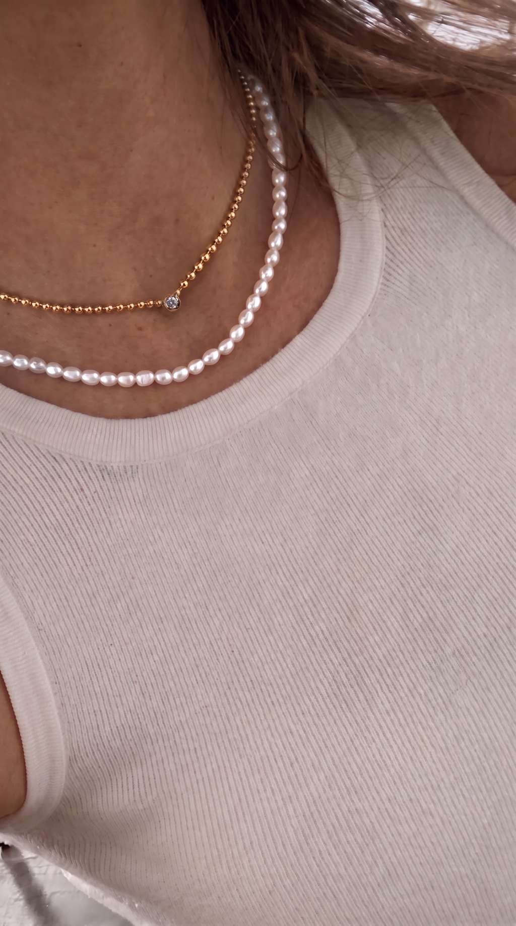 18K Gold Vermeil Bubble Diamond Necklace