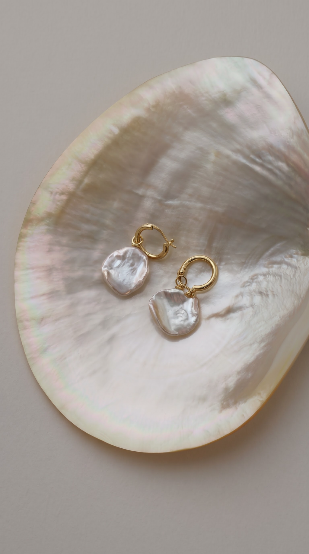 18K Gold Vermeil Elise Petal Pearl Earring