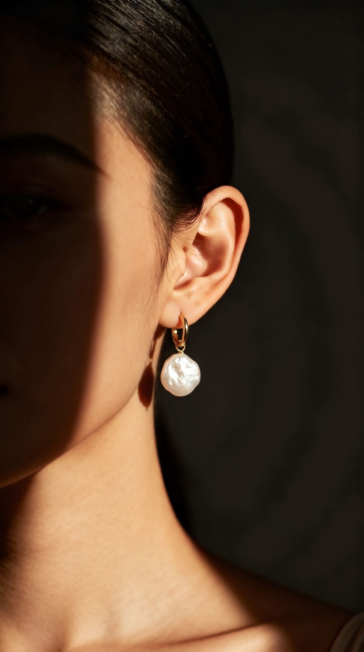 18K Gold Vermeil Elise Petal Pearl Earring