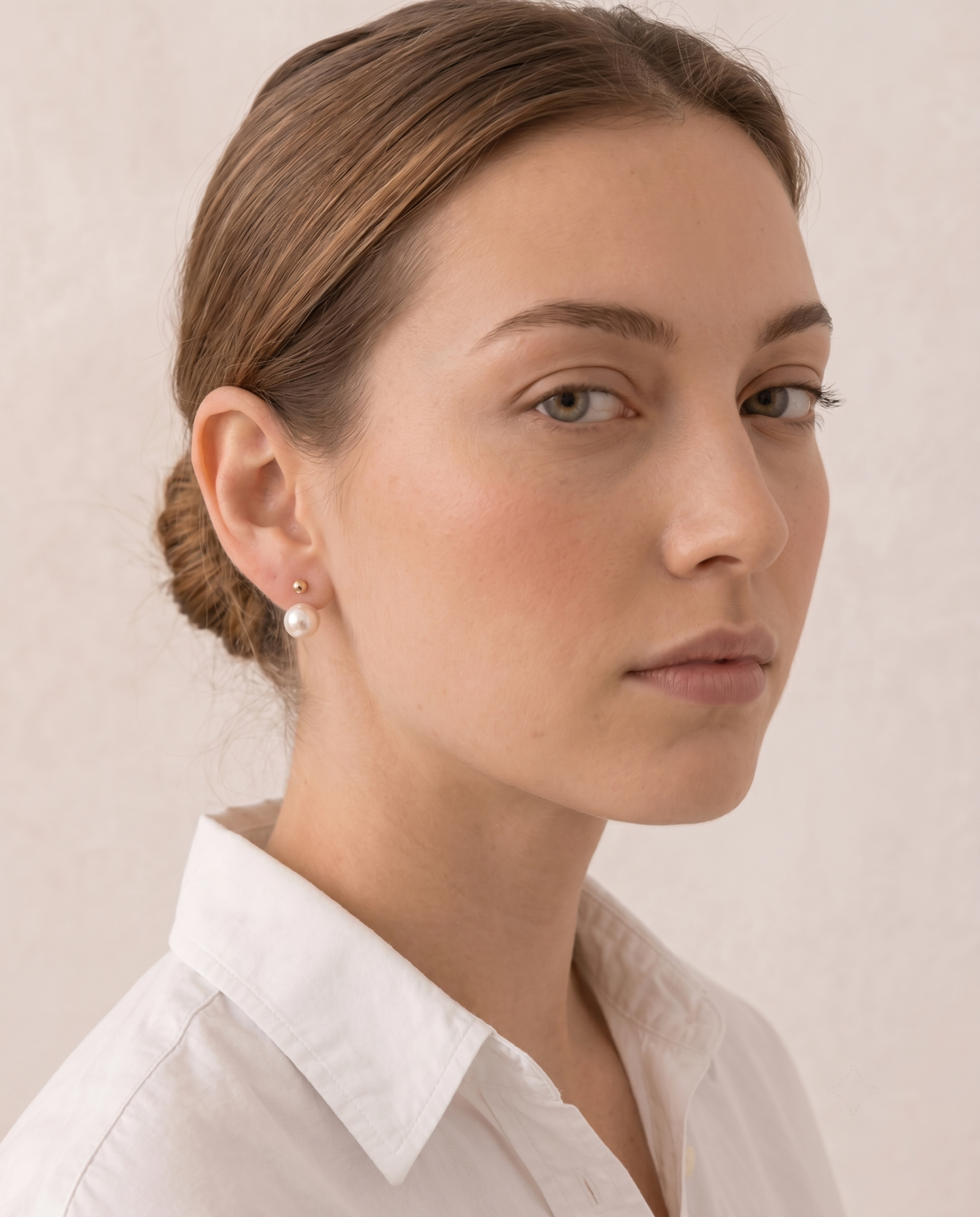 18K Gold Soft Pearl U Shape Earrings