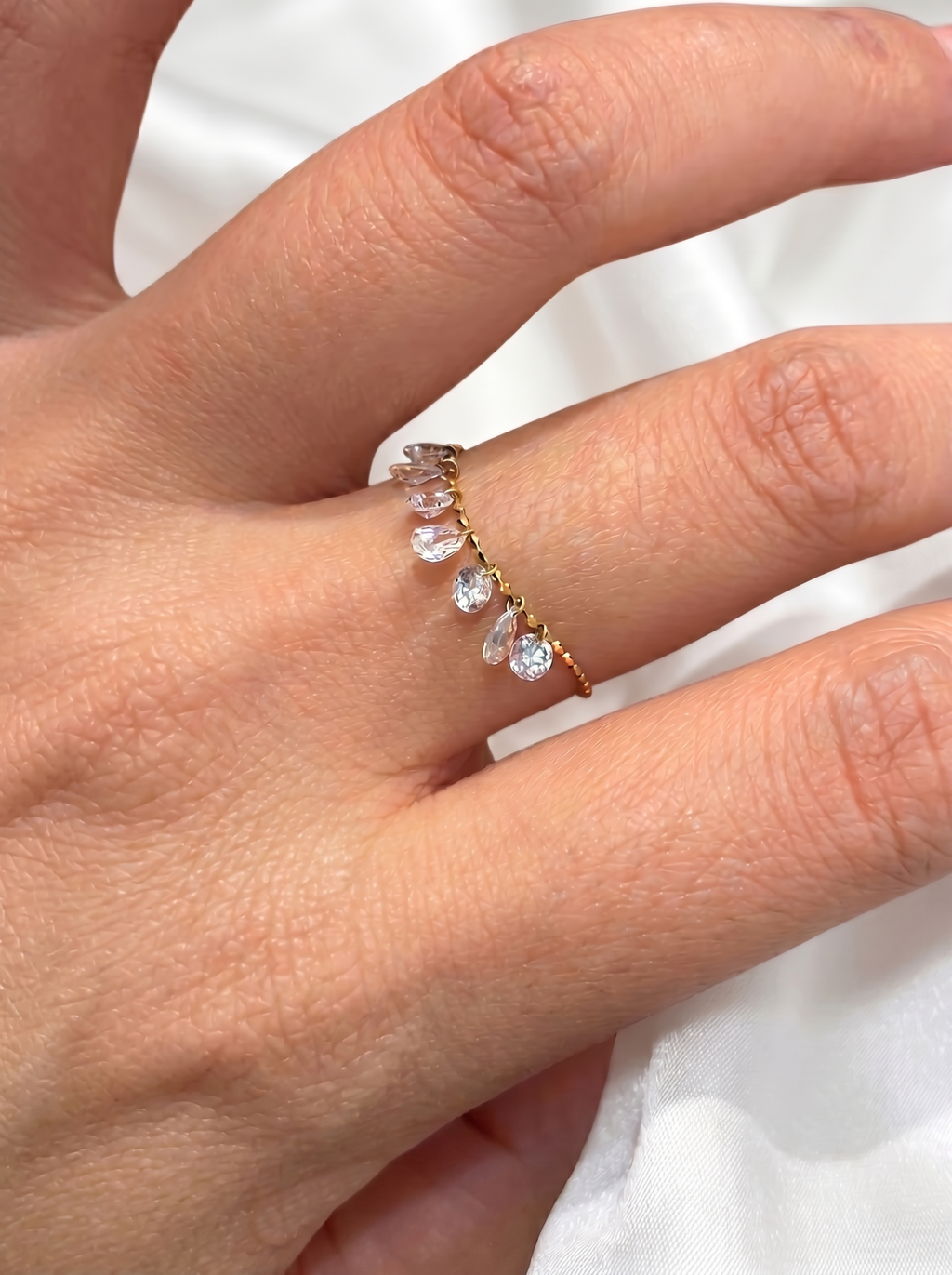 18k Gold Lab Grown Diamond Fringe Ring