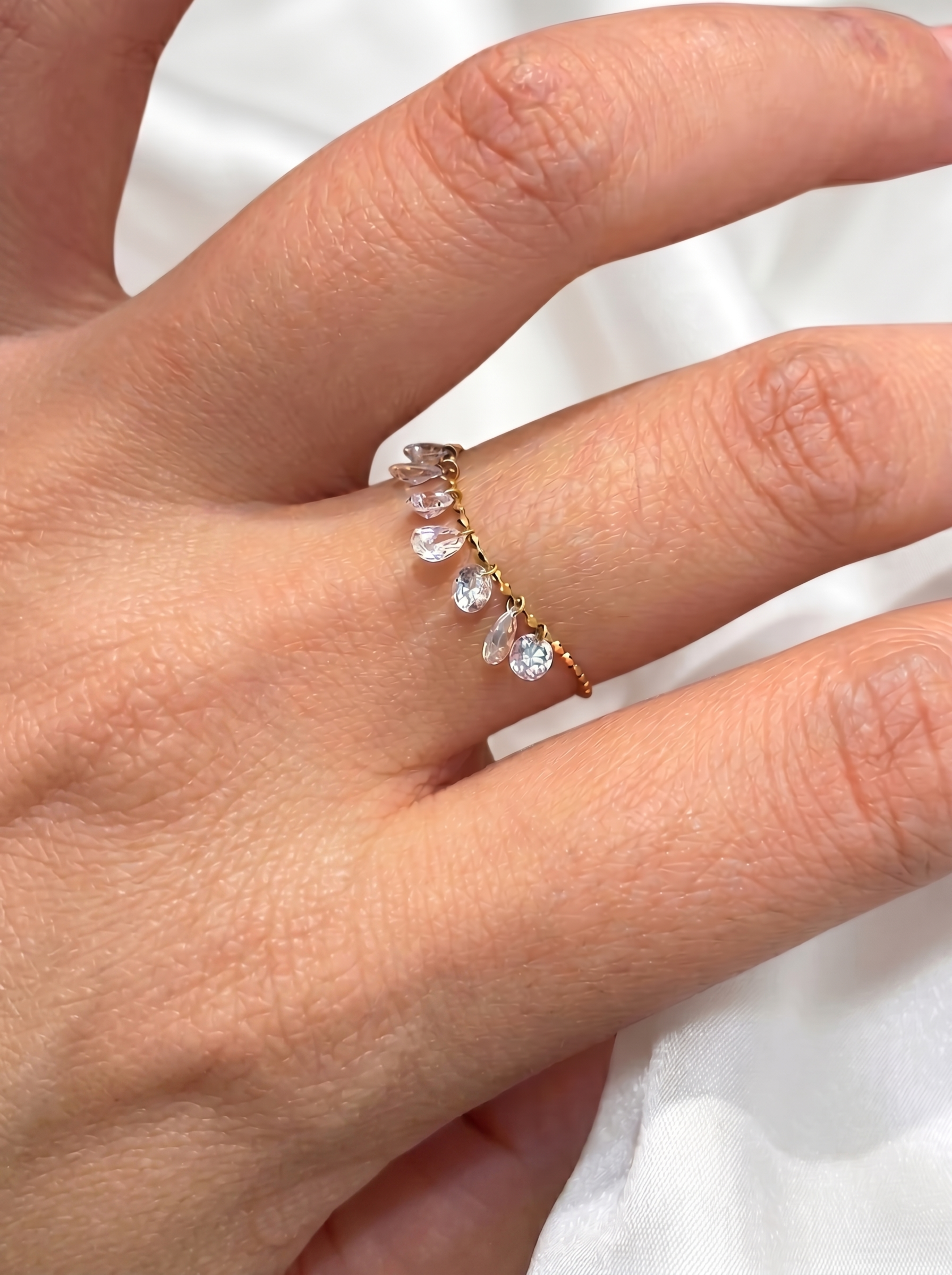 18k Gold Lab Grown Diamond Fringe Ring