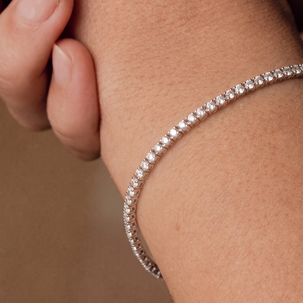 Gold Vermeil Lab Grown Diamond Tennis Bracelet