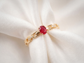18k Gold Ruby Link Ring