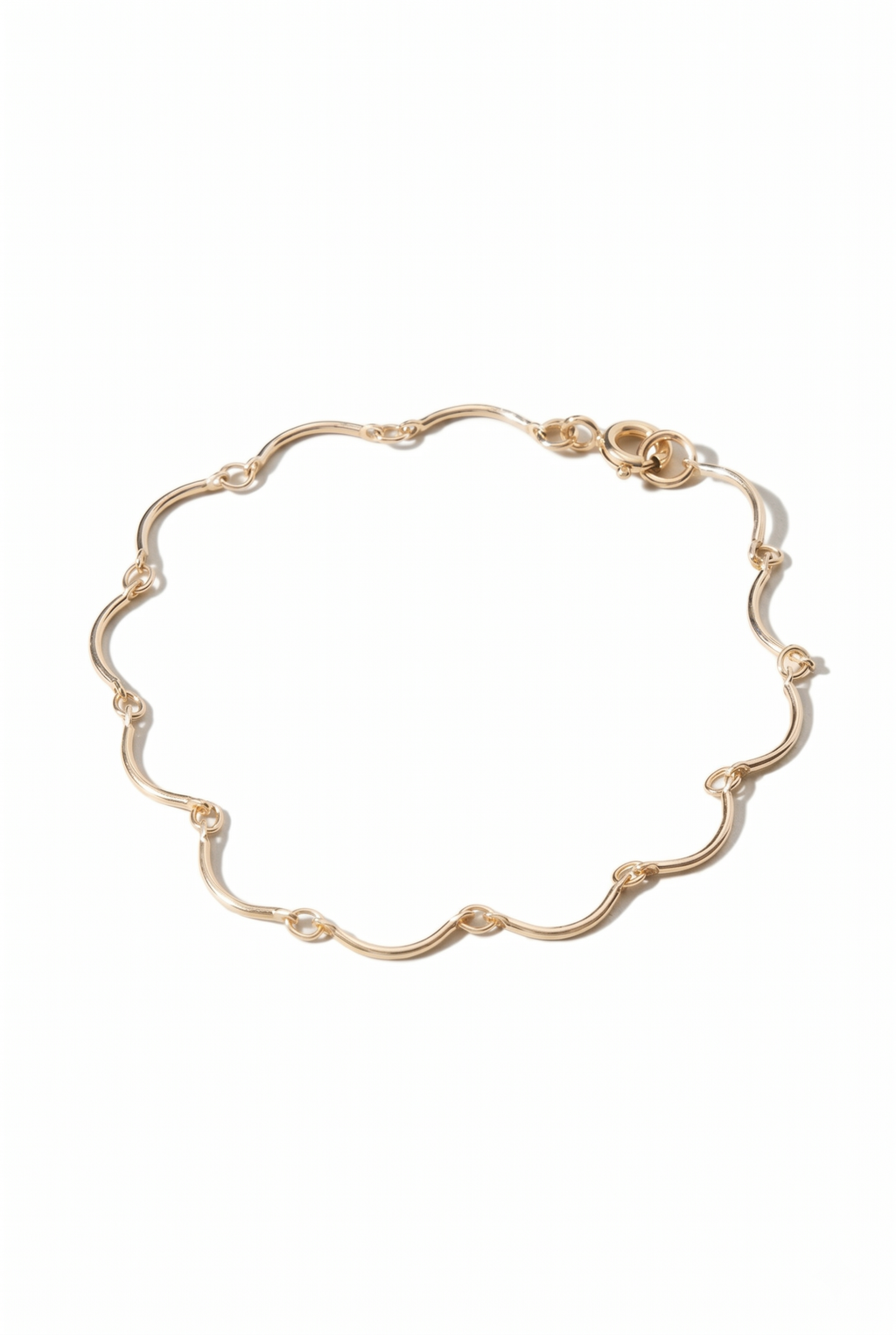 Gold Wave Link Bracelet