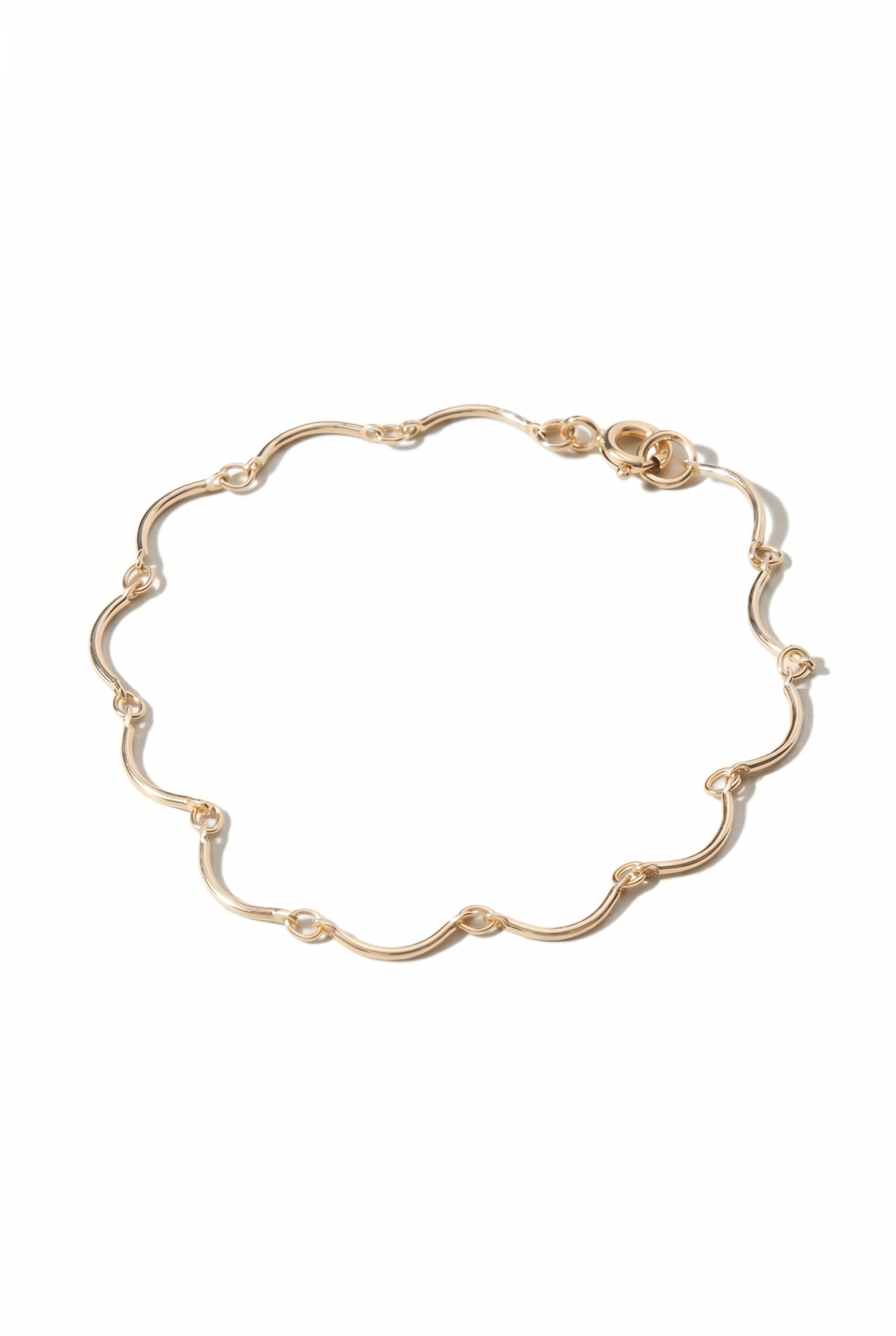 Gold Wave Link Bracelet