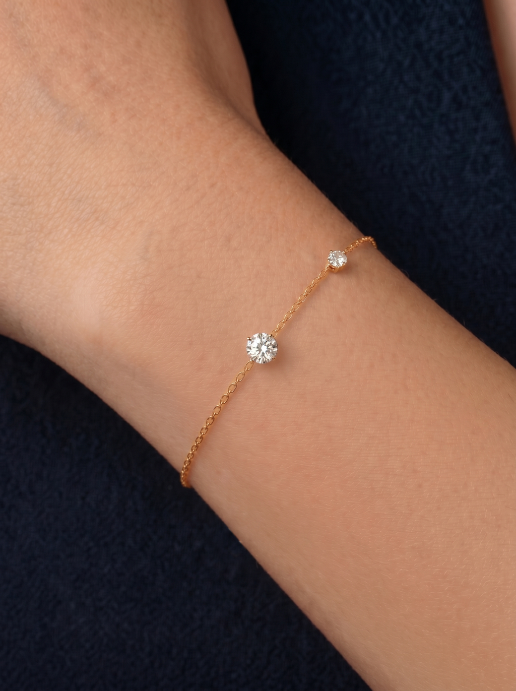 18k Gold Lab Grown Diamond Duet Bracelet