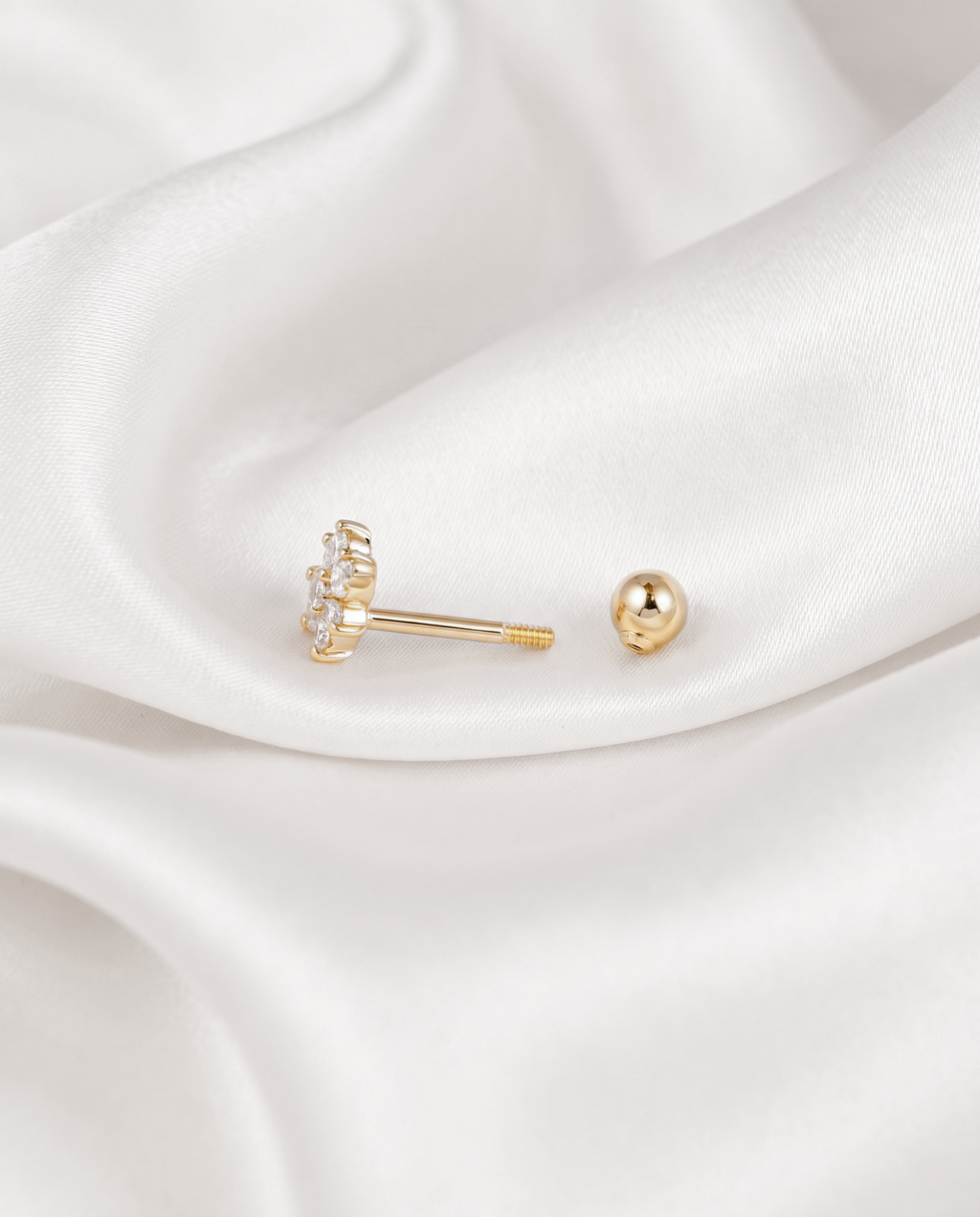 18k Gold Smile Lab Grown Diamond Earrings