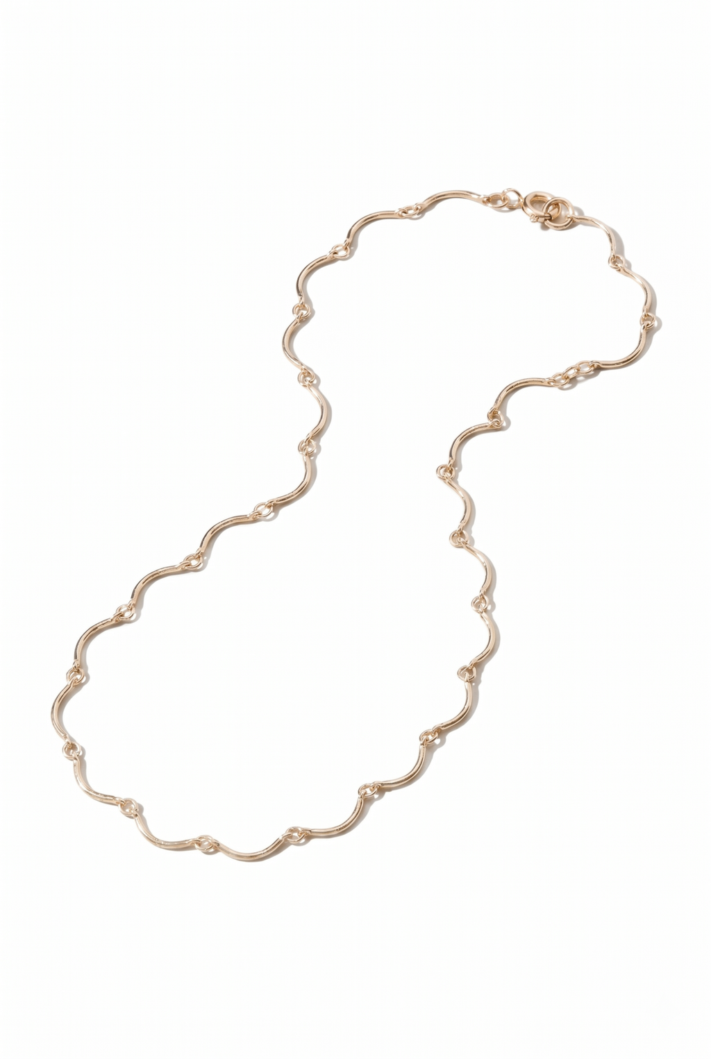 Gold Wave Link Necklace