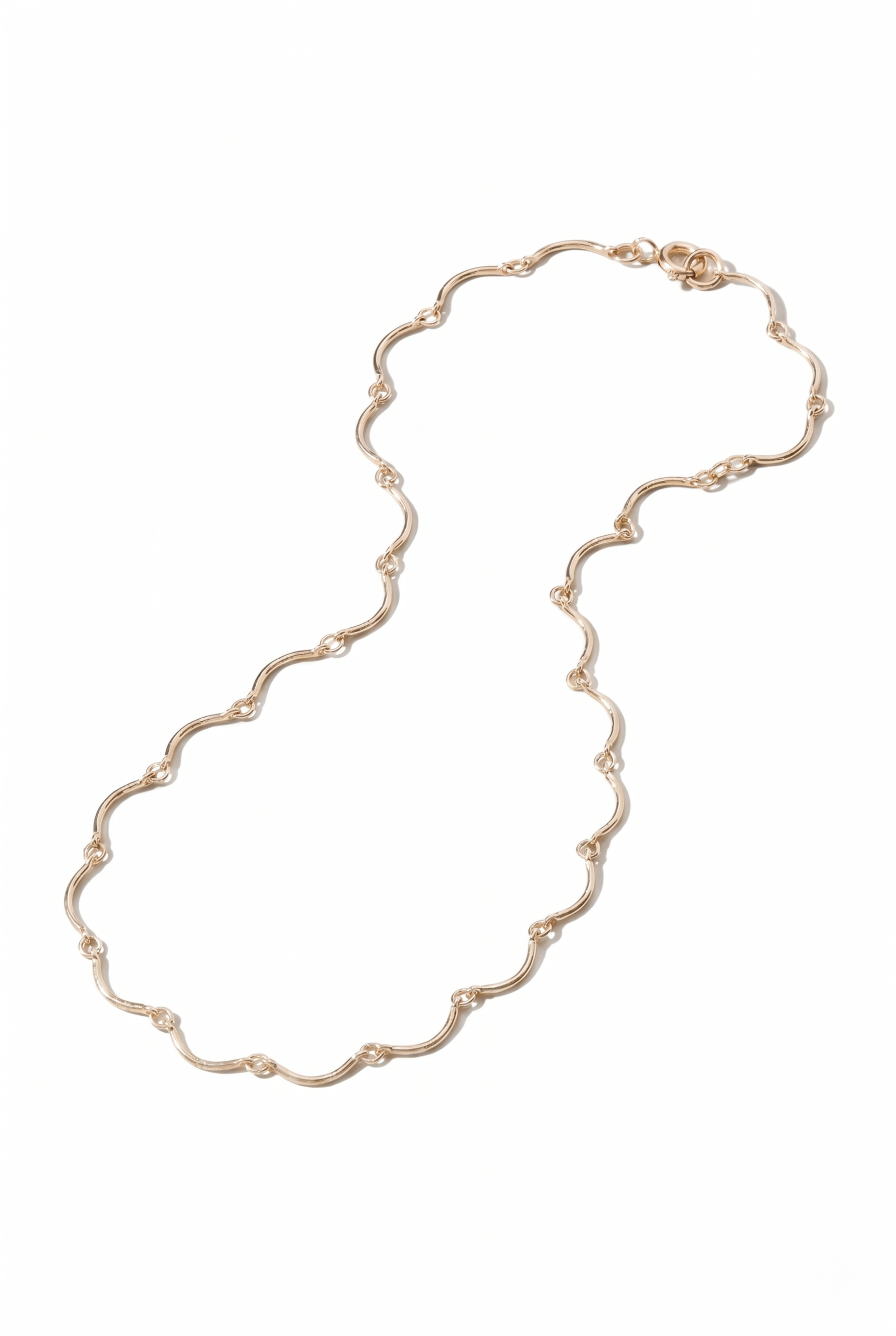Gold Wave Link Necklace