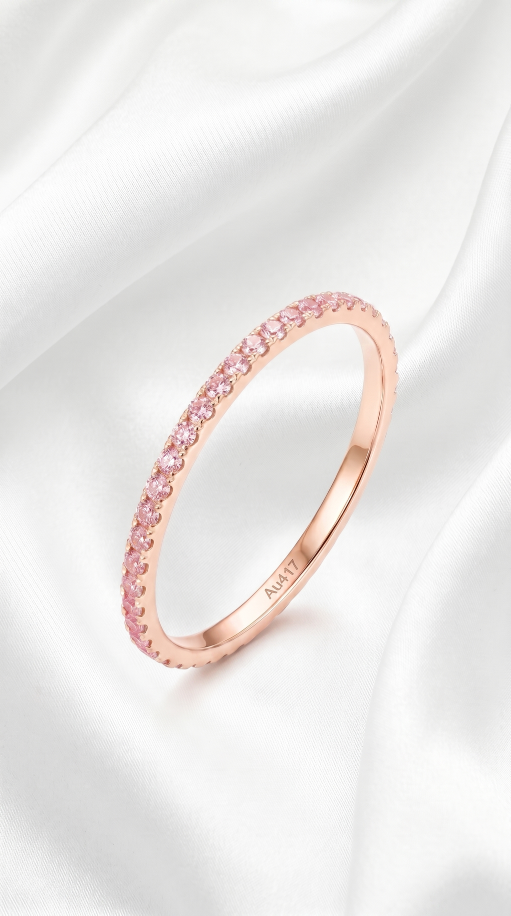 10k Rose Gold Lab Grown Pink Diamond Ring