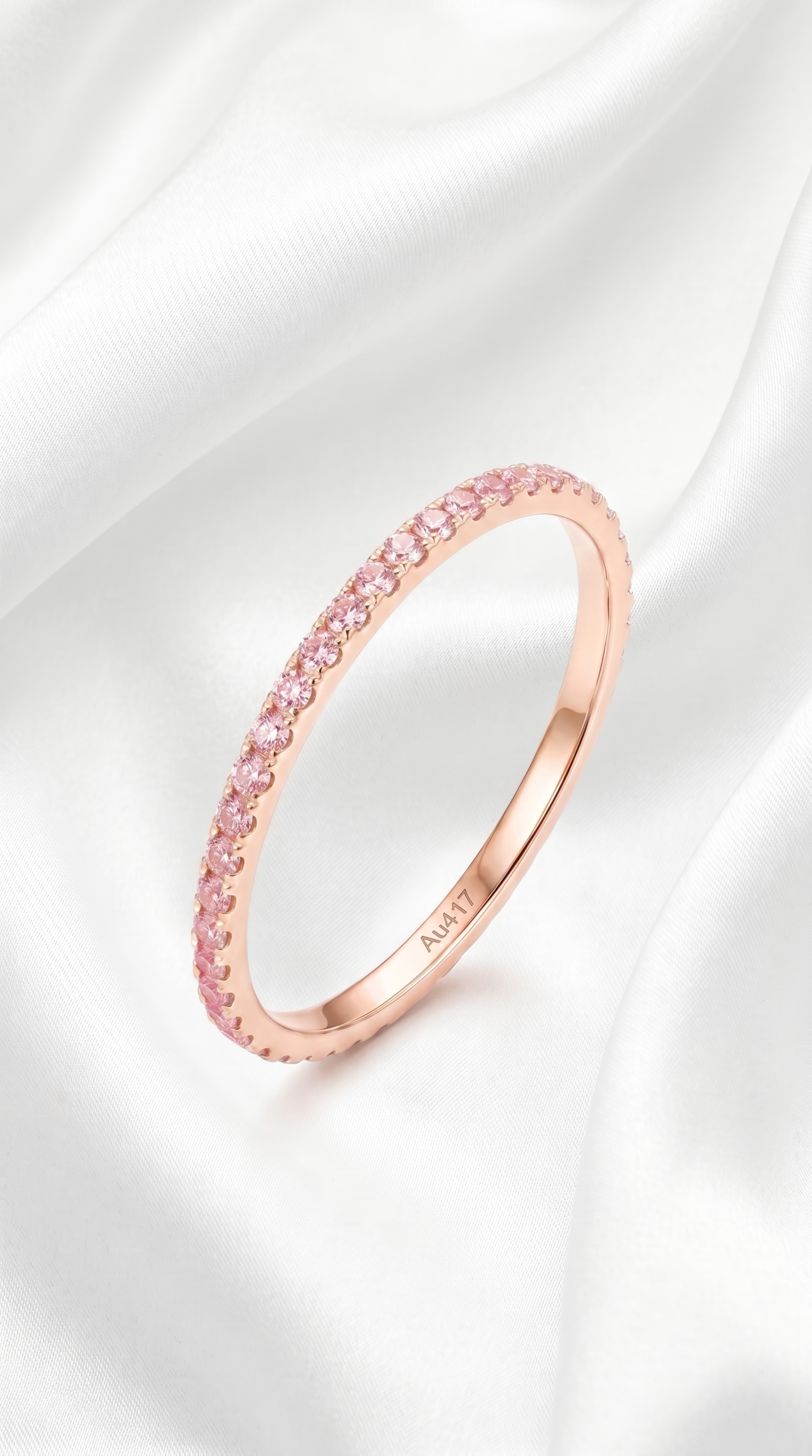 10k Rose Gold Lab Grown Pink Diamond Ring
