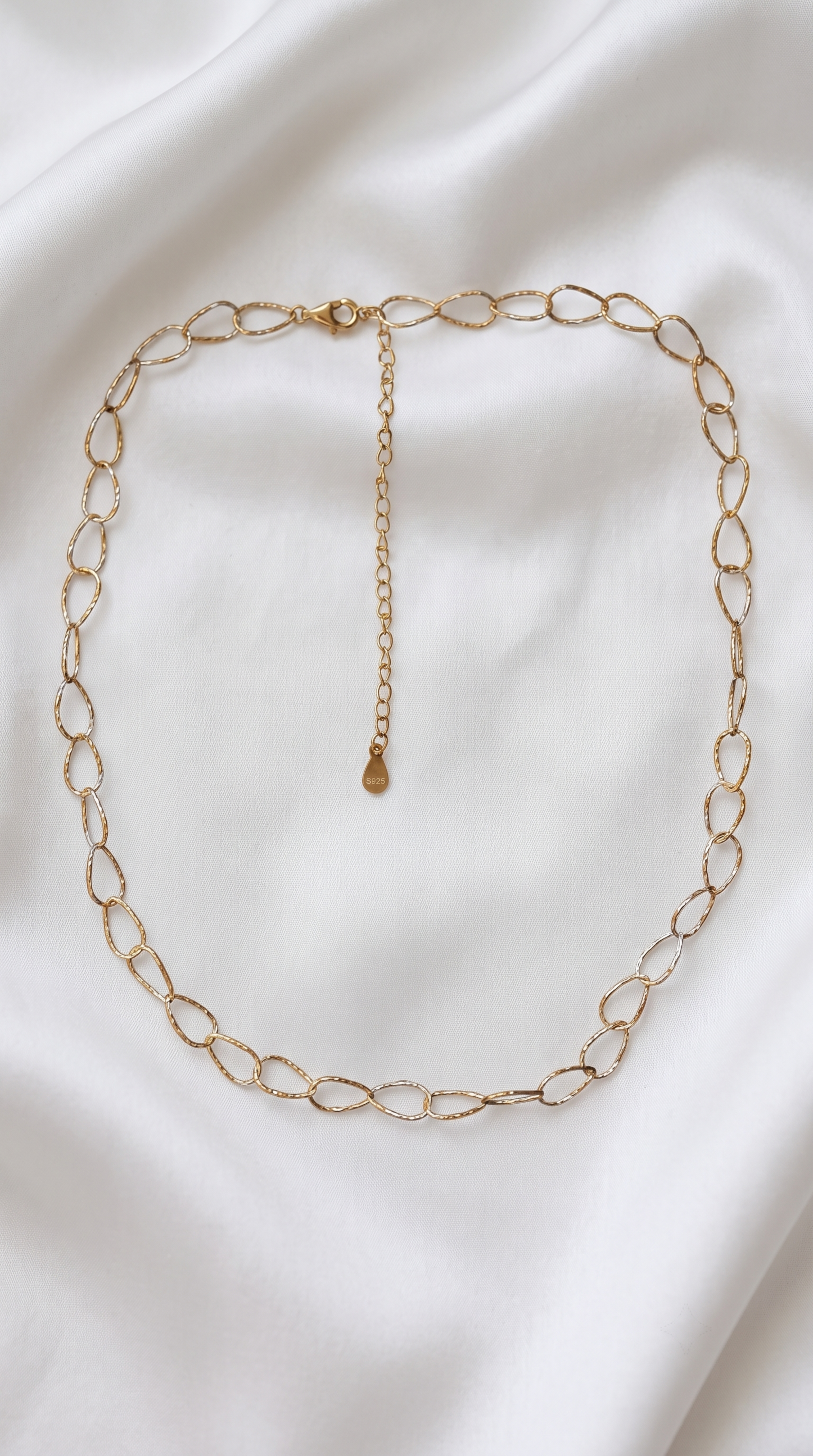 18K Gold Vermeil Sculpted Link Necklace