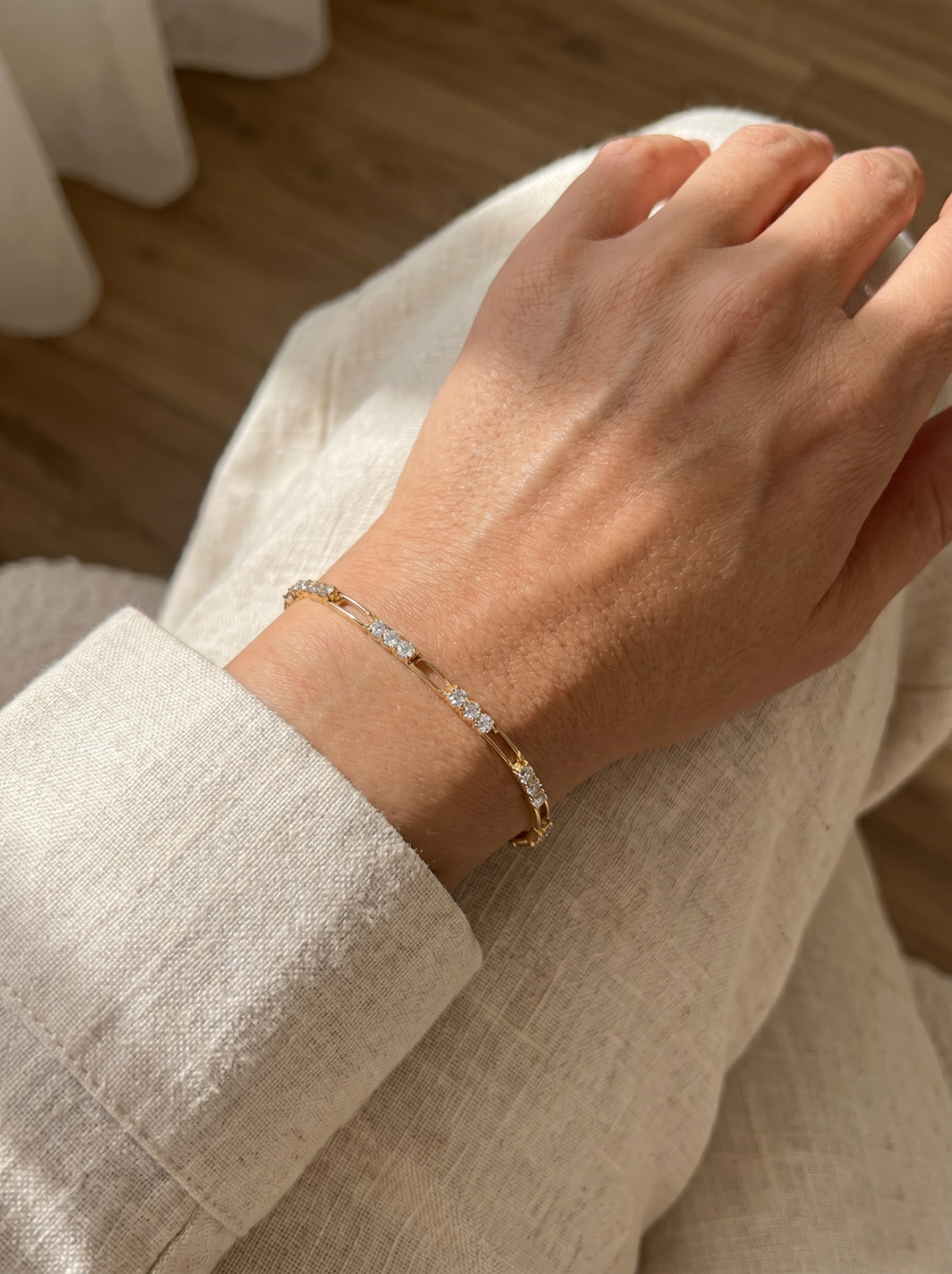 18k Gold Rhythm Lab Grown Diamond Bracelet