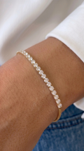 18k Gold Lab Grown Diamonds Linear Bracelet