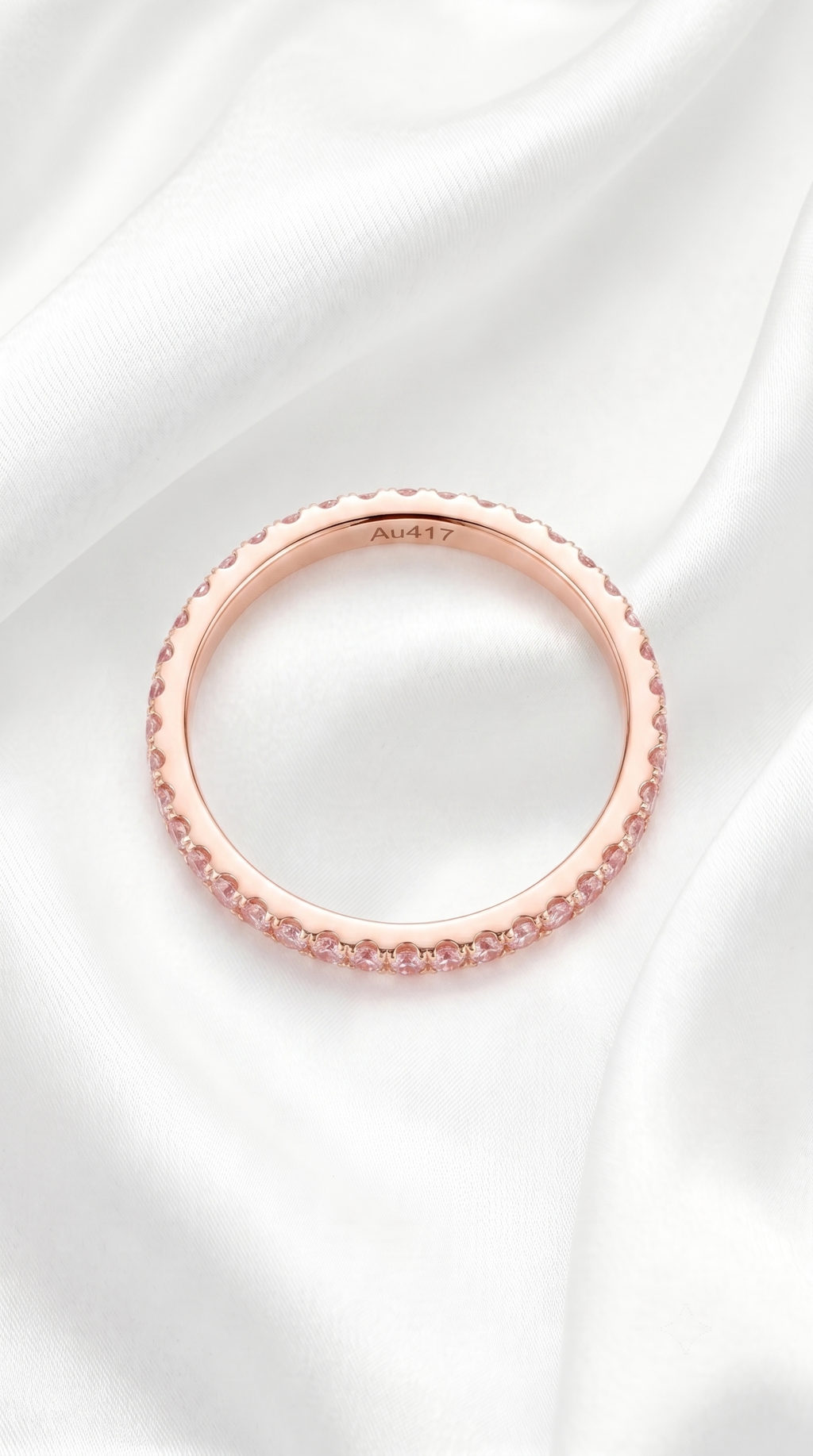 10k Rose Gold Lab Grown Pink Diamond Ring