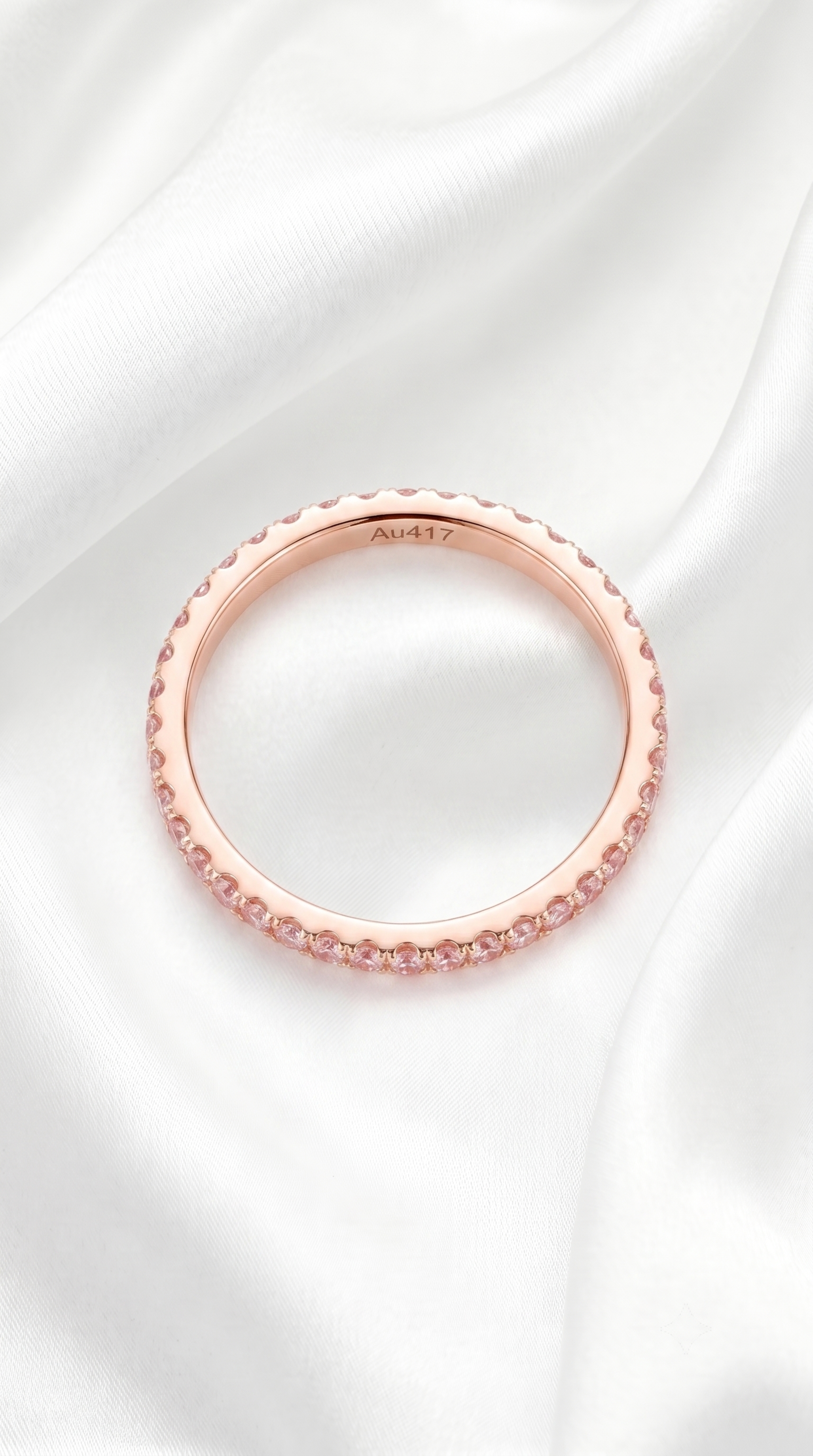 10k Rose Gold Lab Grown Pink Diamond Ring