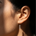 18k Gold Linear Drop Lab Grown Diamond Earrings