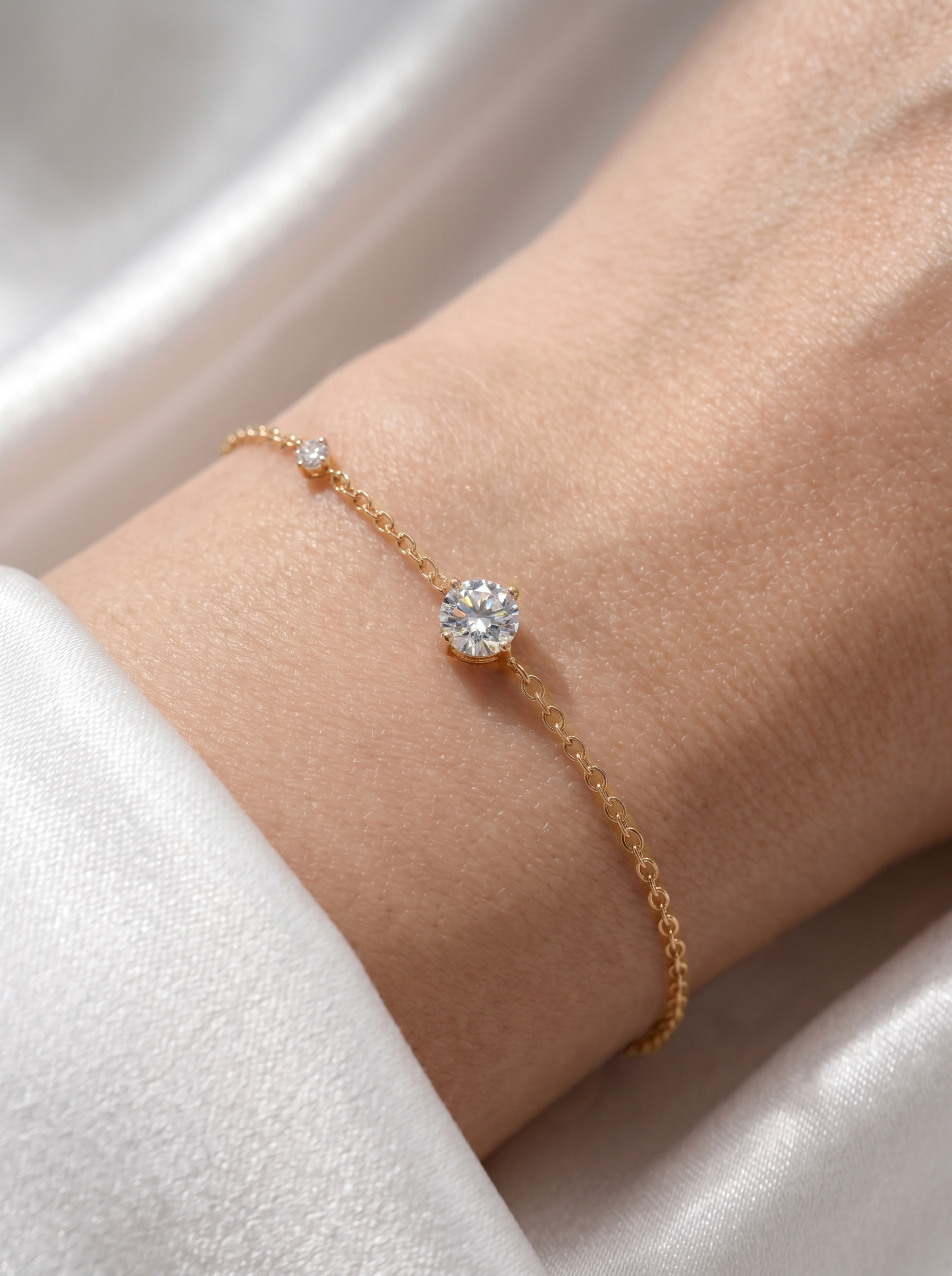 18k Gold Lab Grown Diamond Duet Bracelet