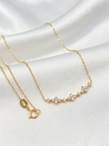 18k Gold Diamond Floral Rhythm Necklace
