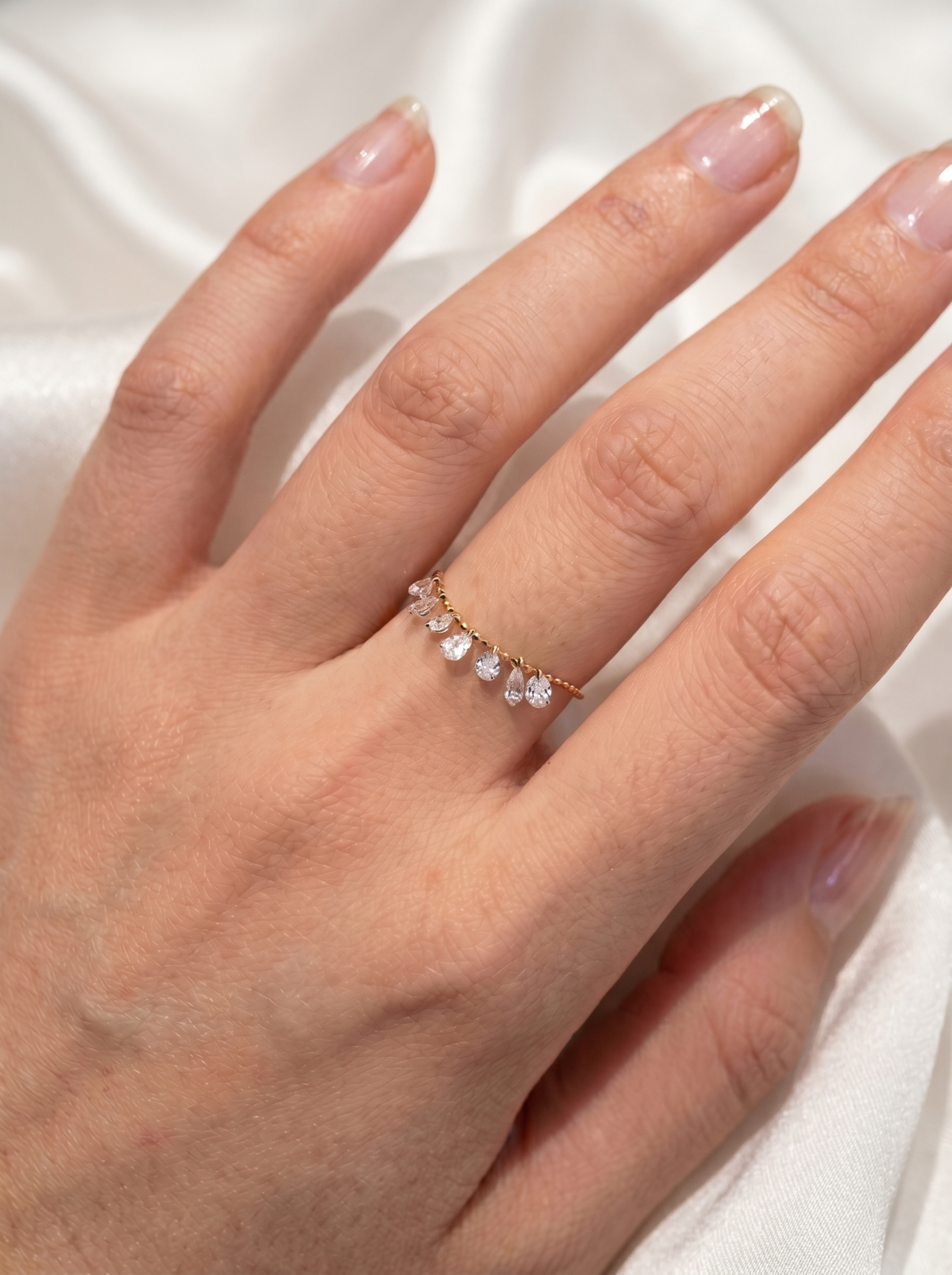 18k Gold Lab Grown Diamond Fringe Ring