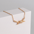 18K Gold Lab Grown Diamond Ribbon Bow Necklace