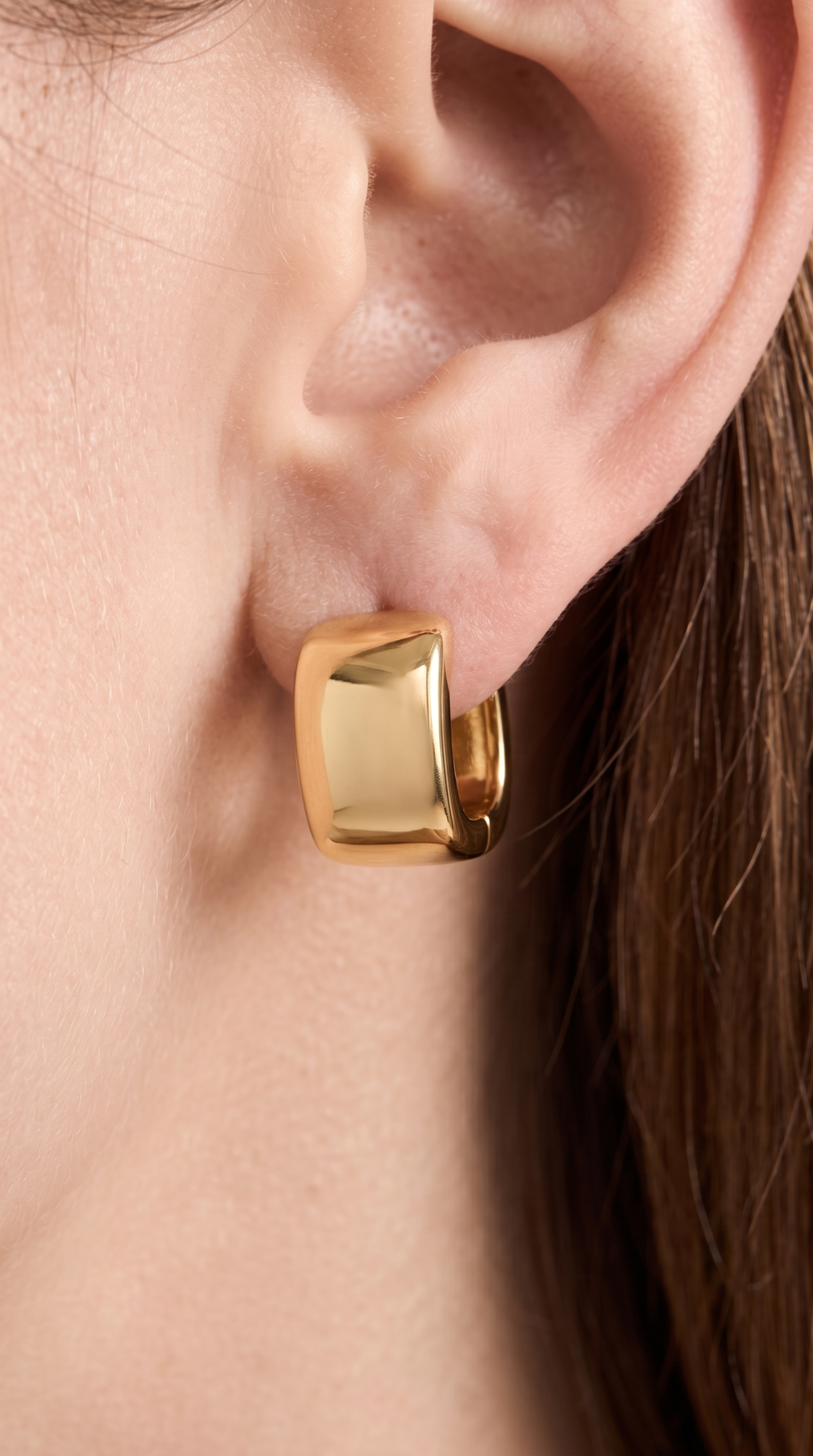Gold Vermeil Soft Square Earrings