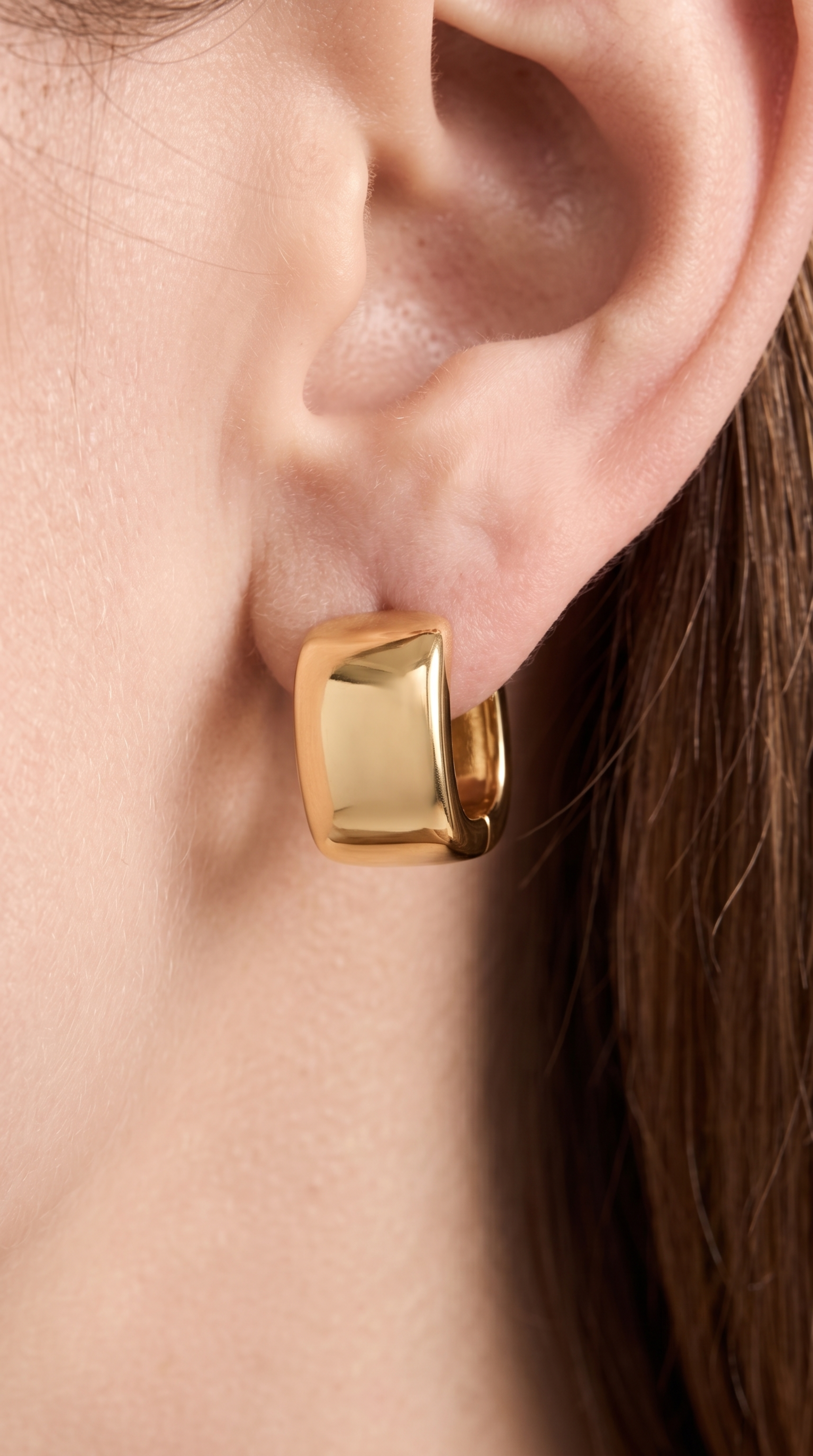 Gold Vermeil Soft Square Earrings