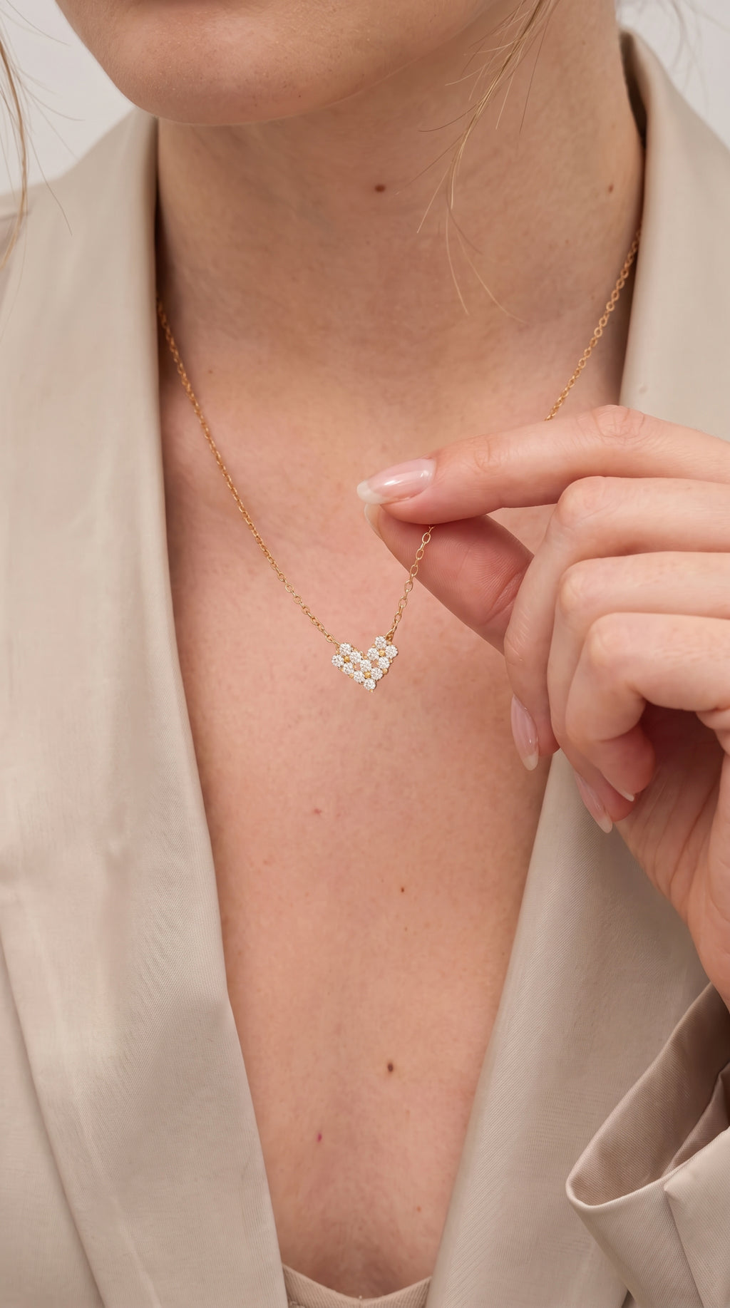 Gold Vermeil Bloom to Heart Lab Grown Diamond Necklace