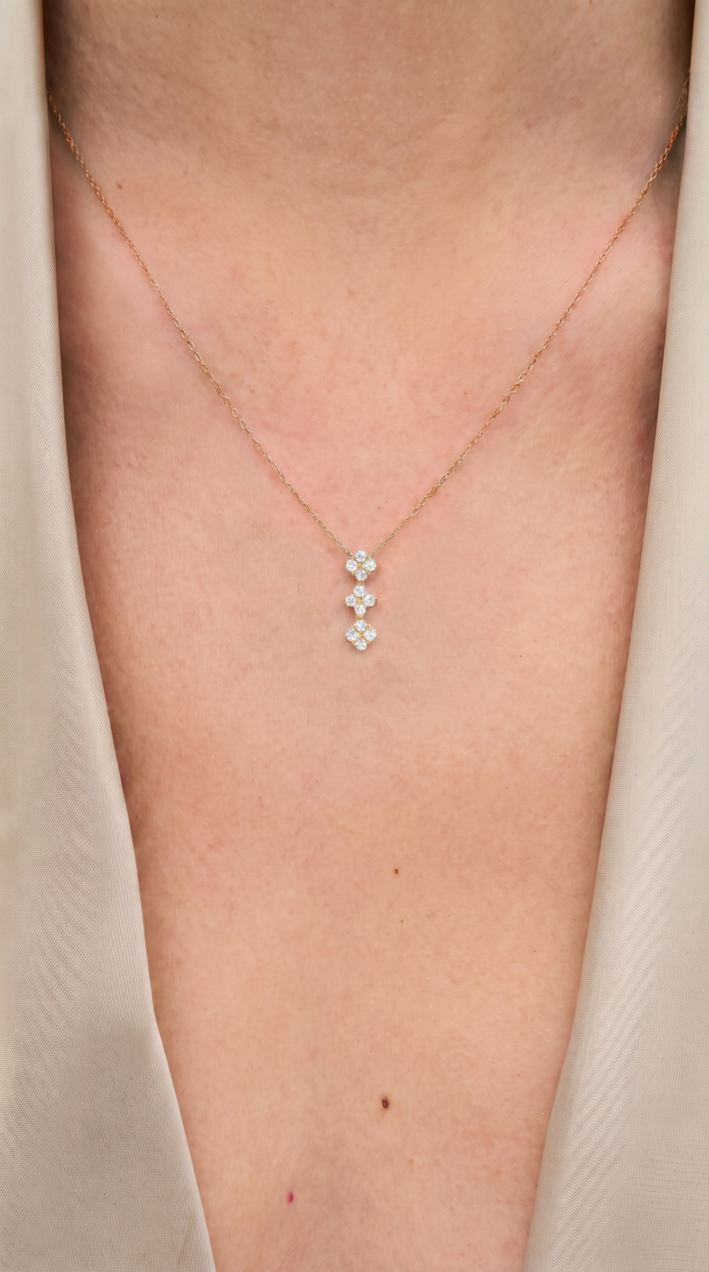 Gold Vermeil Bloom to Heart Lab Grown Diamond Necklace