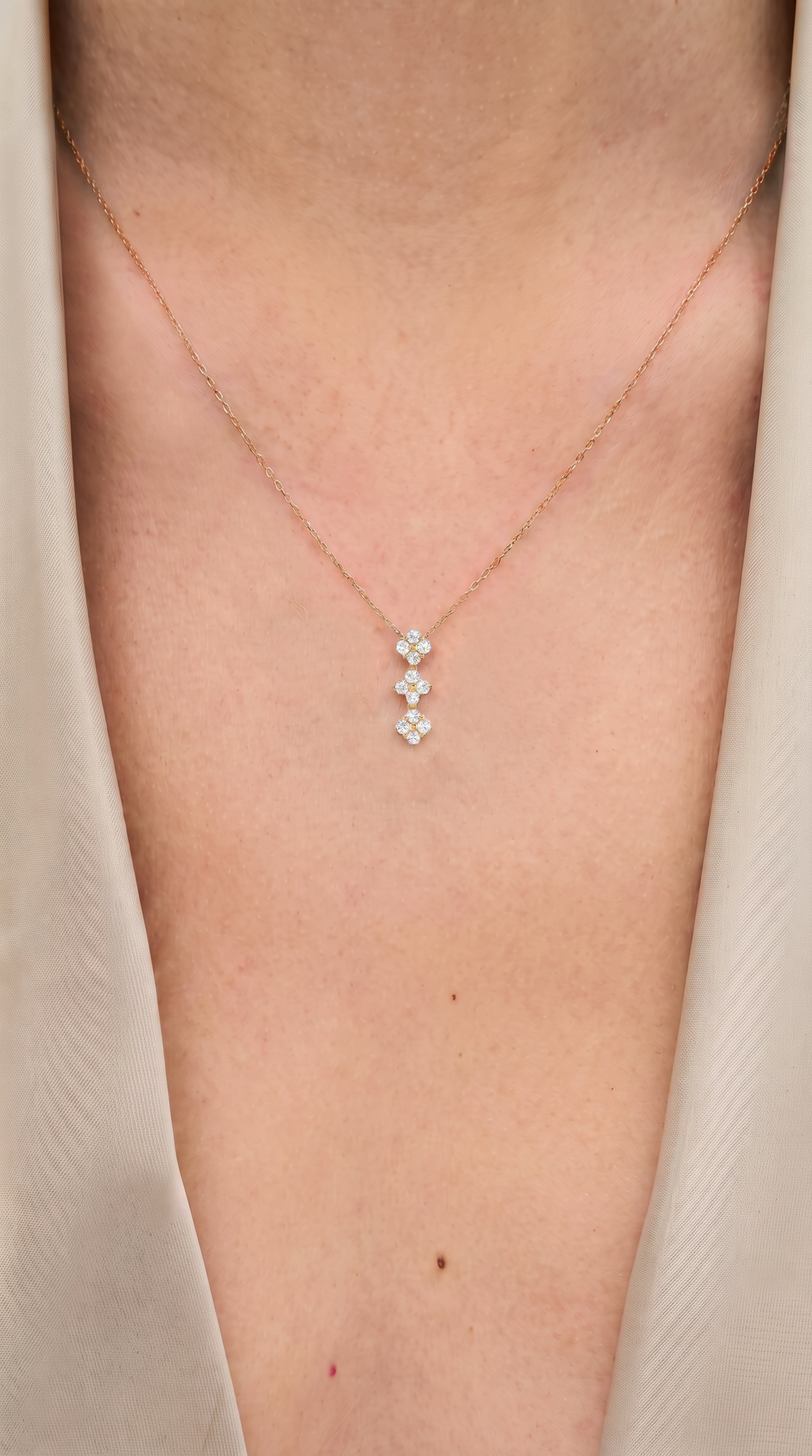 Gold Vermeil Bloom to Heart Lab Grown Diamond Necklace