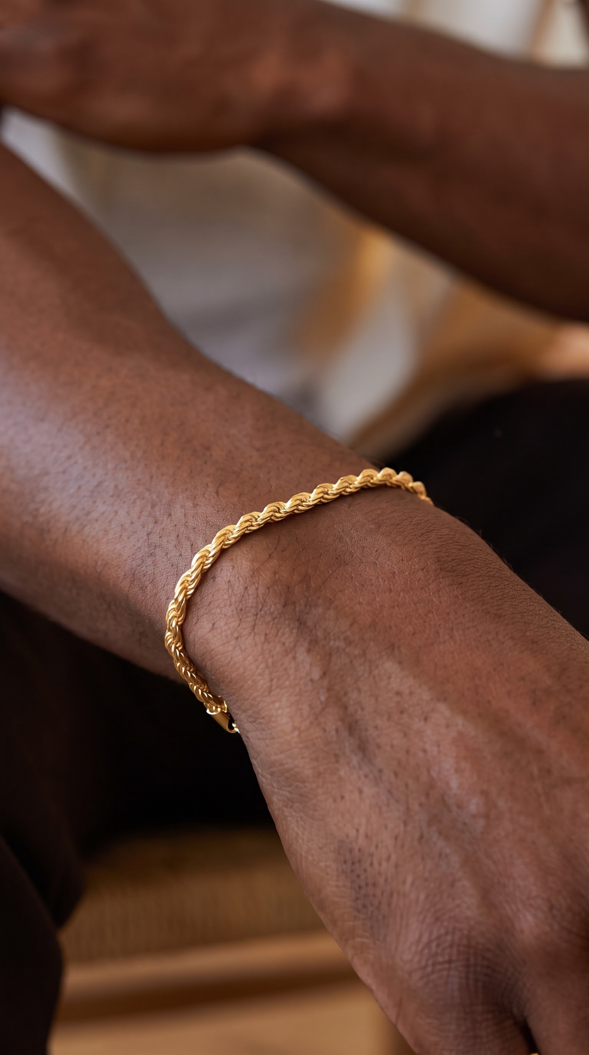 18K Gold Vermeil Twisted Rope Bracelet