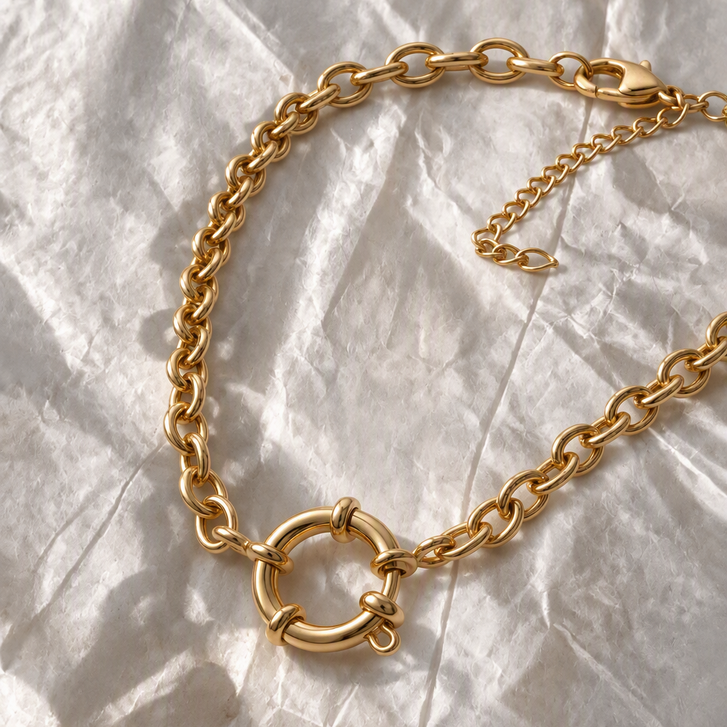 Circle Clasp Chain Necklace