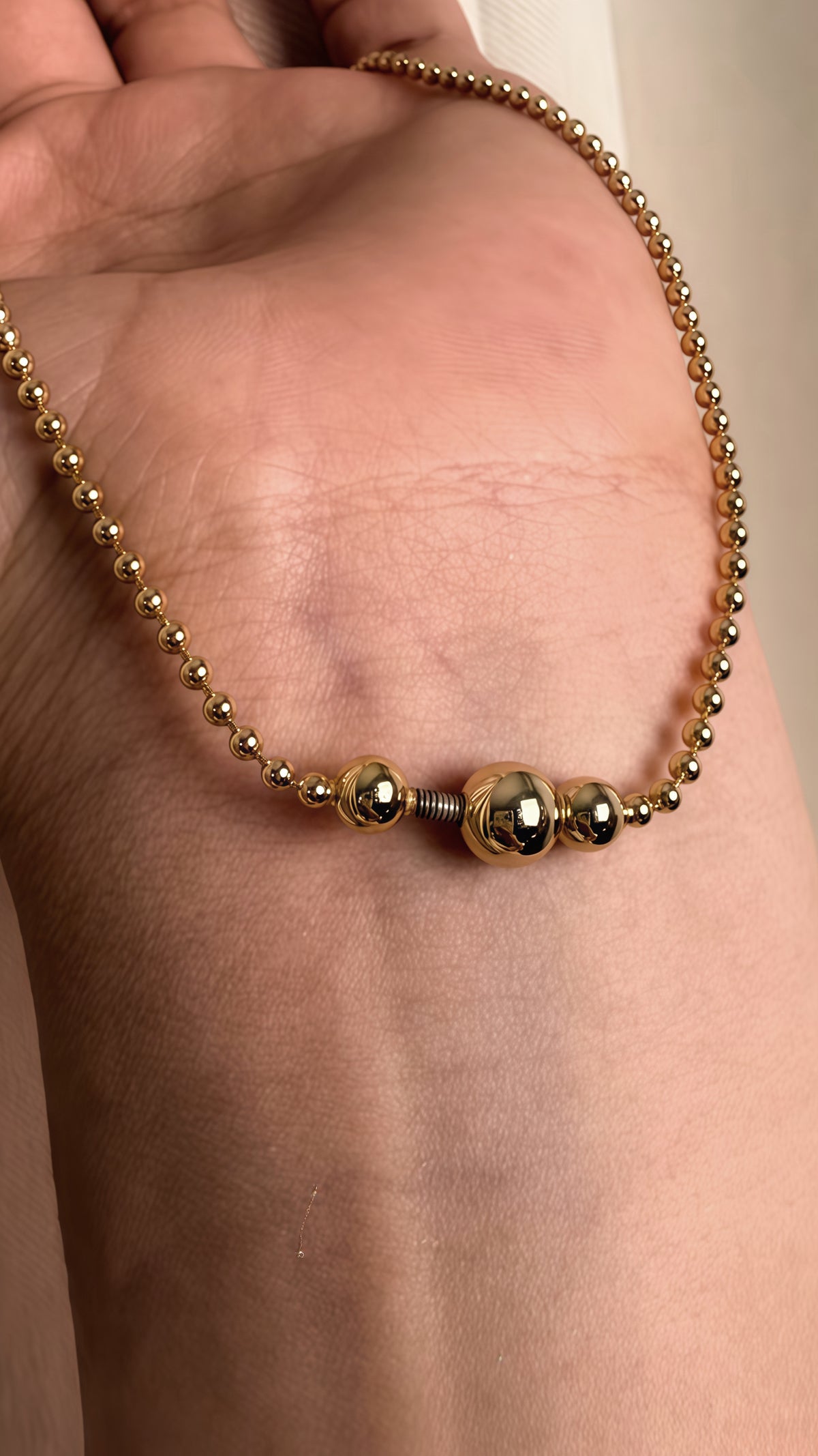 18K Gold Vermeil Bubble Diamond Necklace