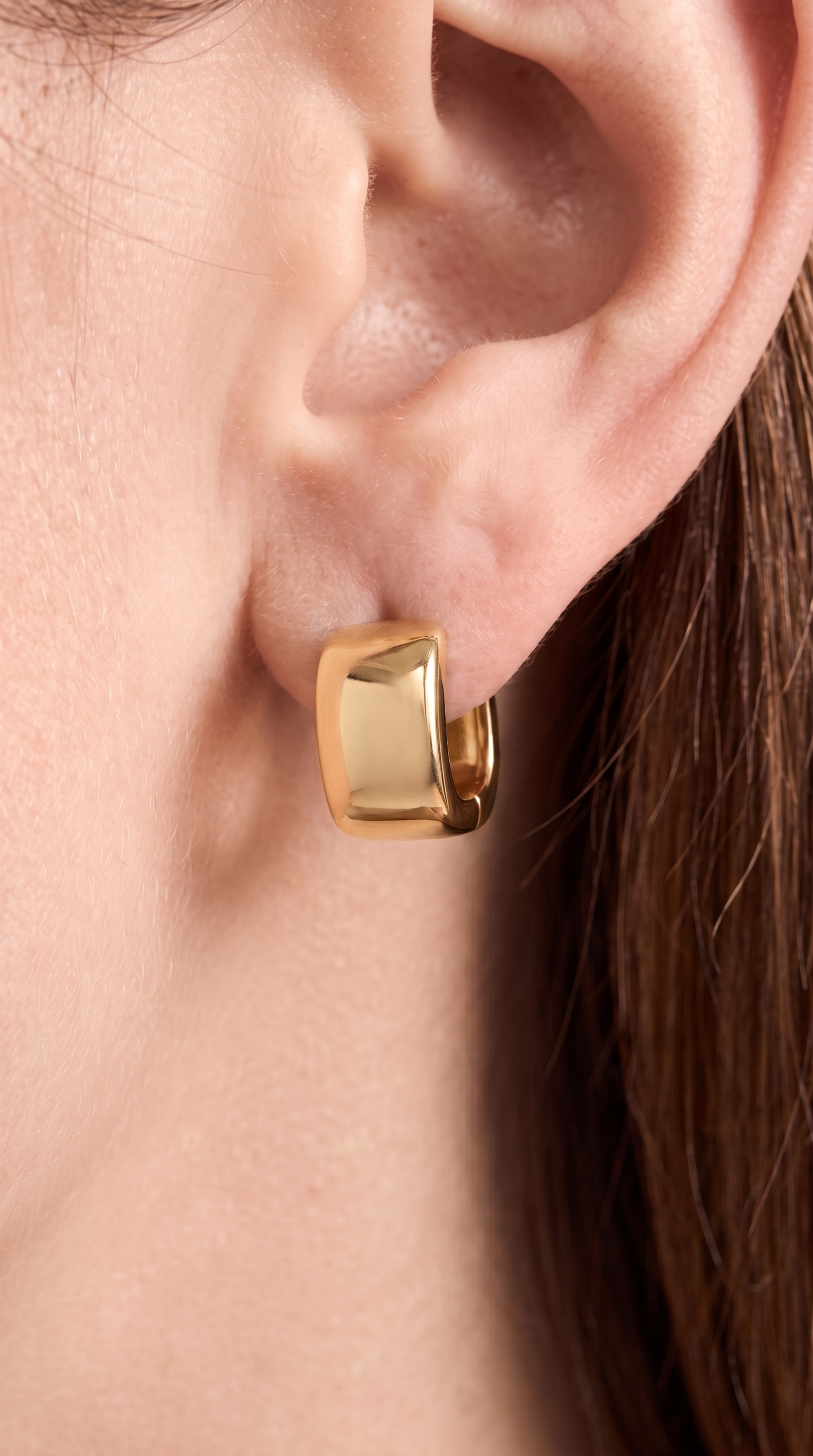 Gold Vermeil Soft Square Earrings