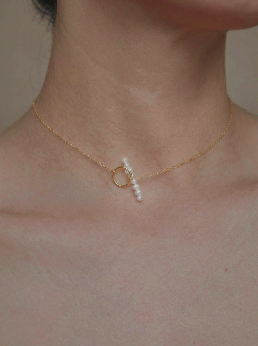 Gold Ring & Pearl Necklace