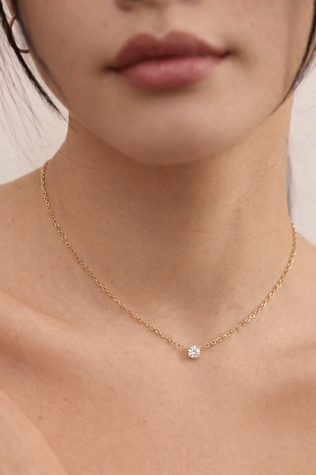 18k Gold Lab Diamond Pendant Necklace