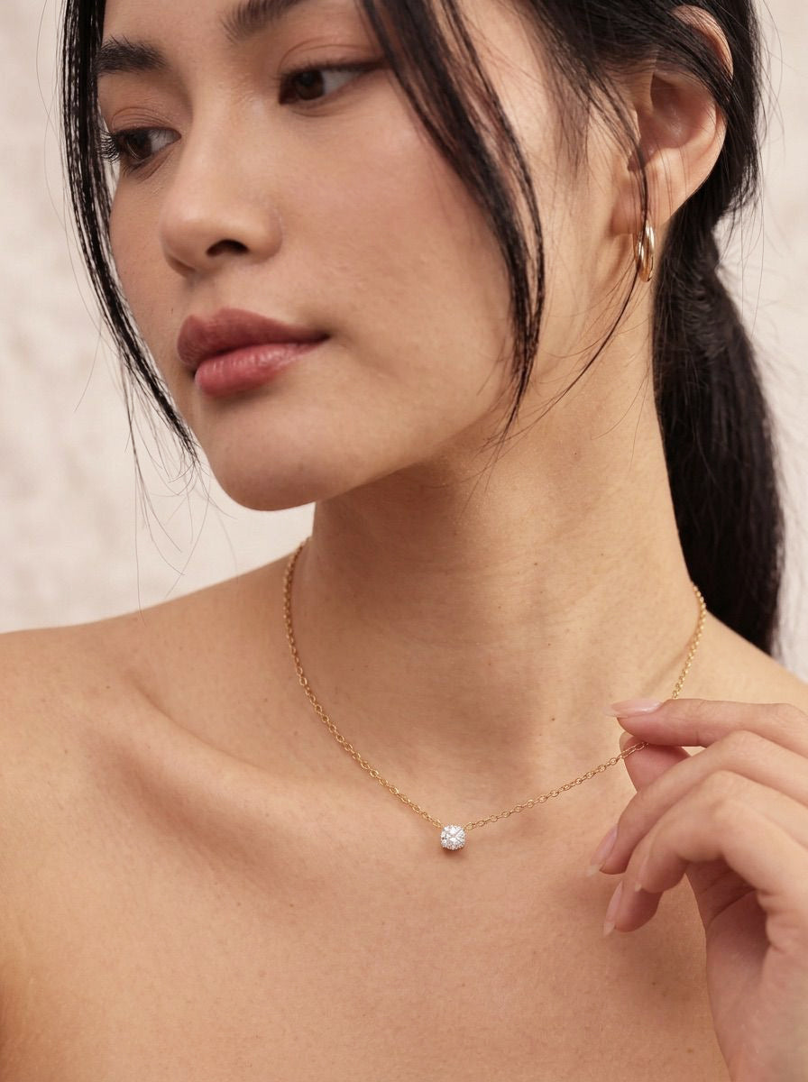 18k Gold Lab Diamond Pendant Necklace