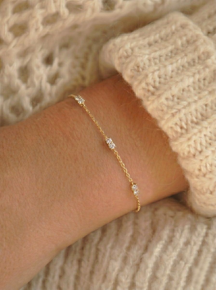 18k Gold Soft Glimmer Lab-Grown Diamond Bracelet