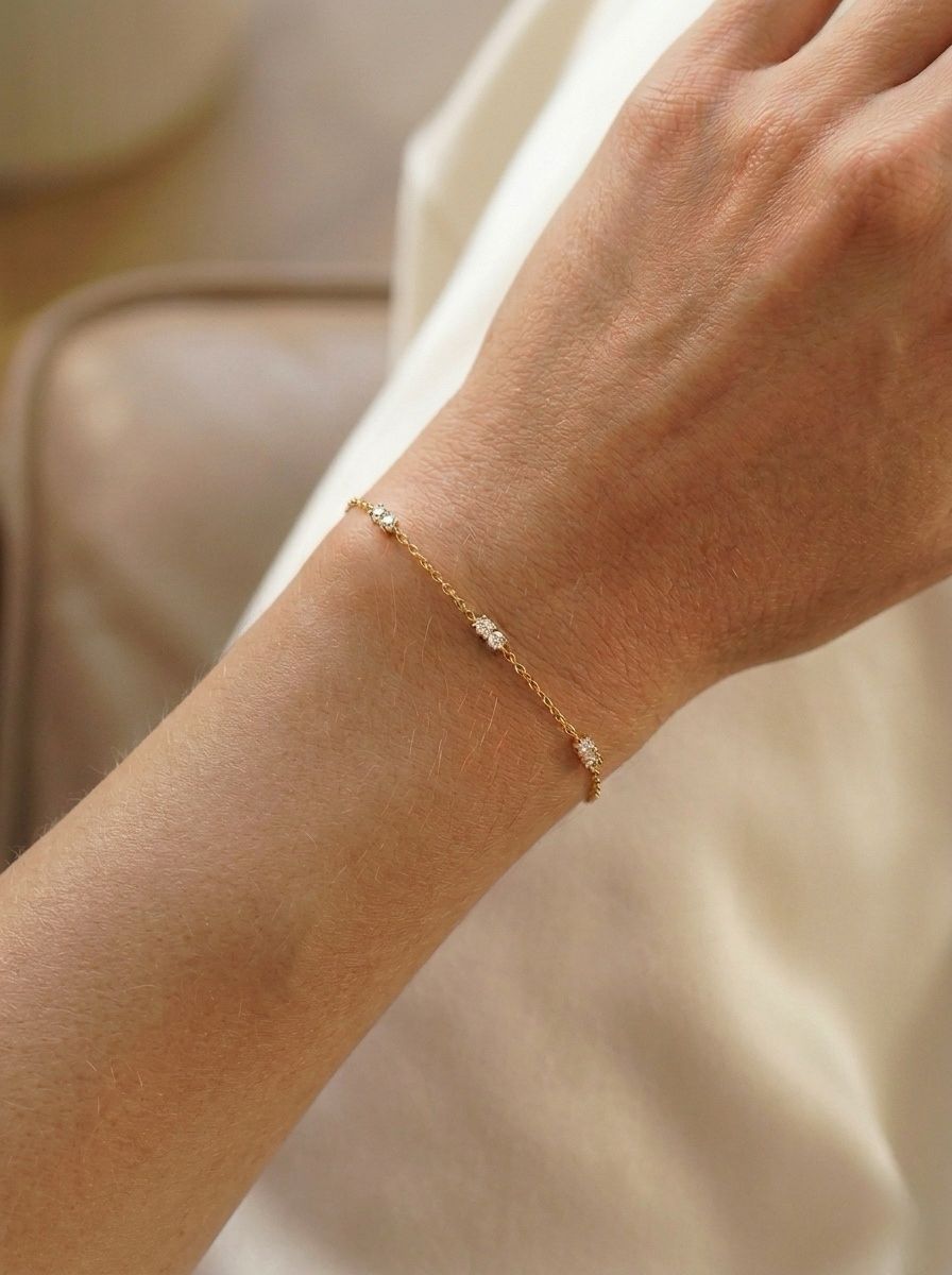 18k Gold Soft Glimmer Lab-Grown Diamond Bracelet
