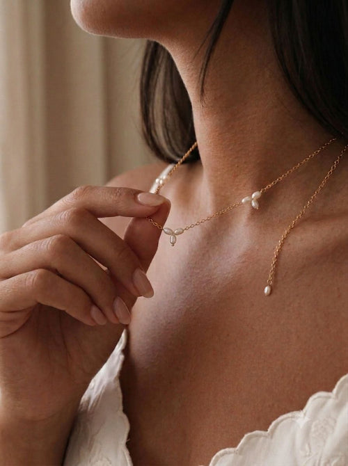 14k Gold Vermeil Pearl Blossom Necklace