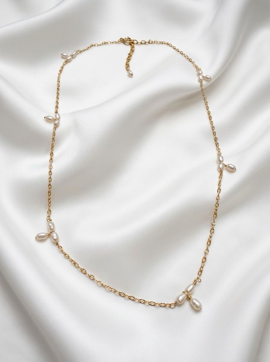 14k Gold Vermeil Pearl Blossom Necklace