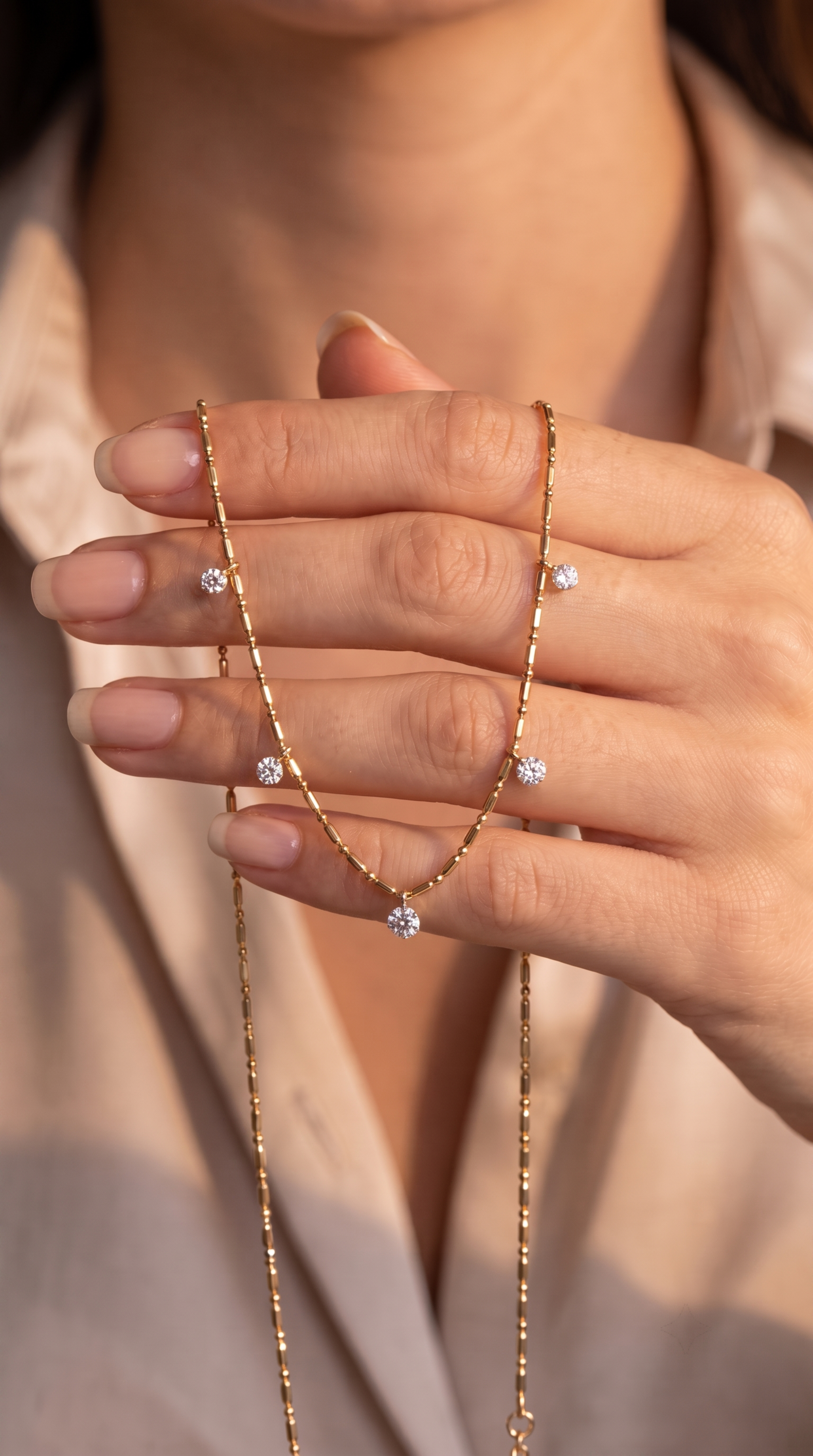 Gold Vermeil Starlit Lab Grown Diamond Necklace