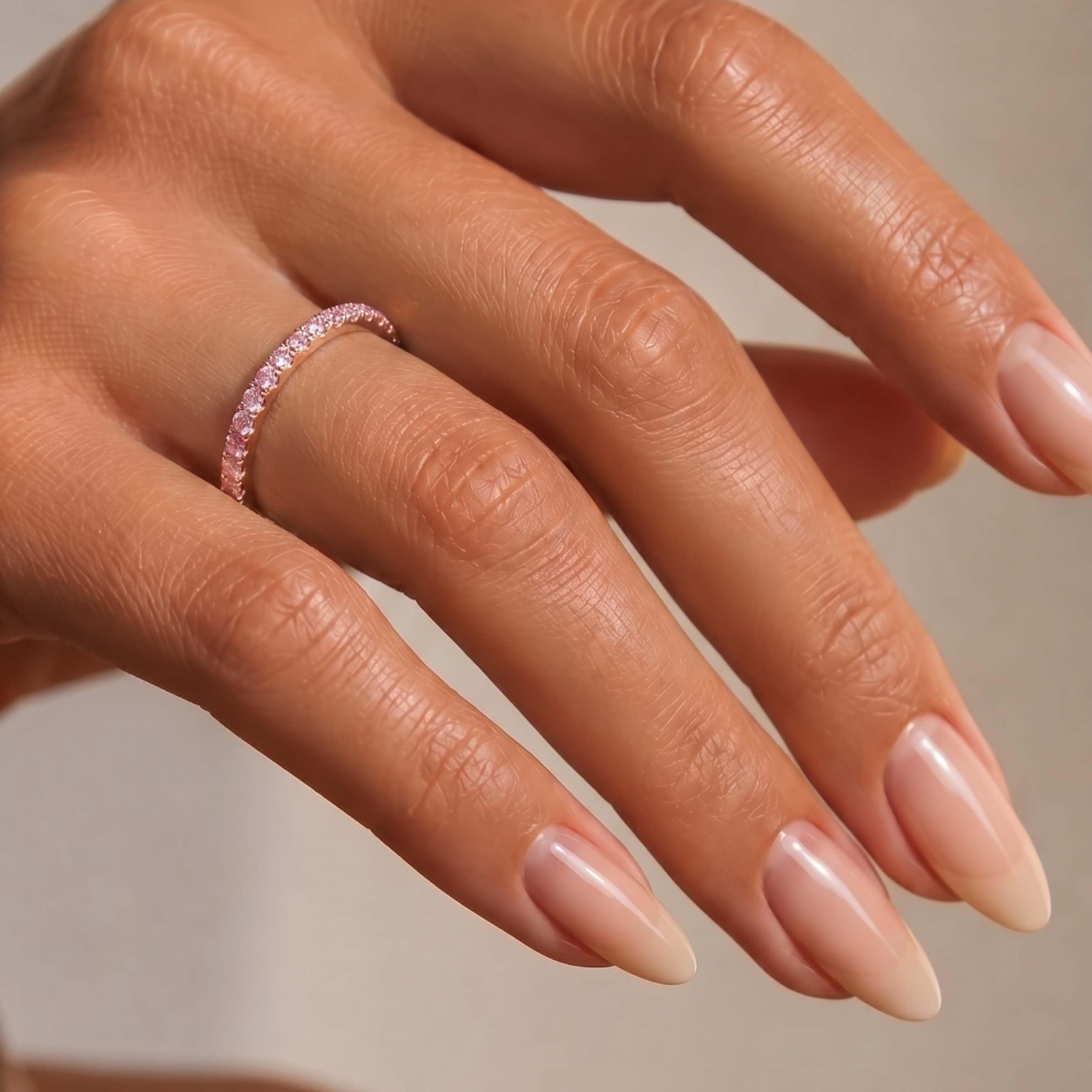 10k Rose Gold Lab Grown Pink Diamond Ring